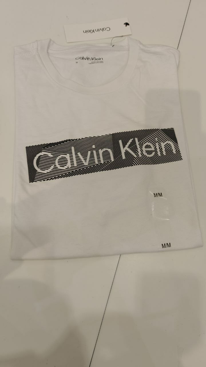 [S] CALVIN KLEIN WHITE LOGO BOX T-SHIRT, 4R8058S110 (SCK708)