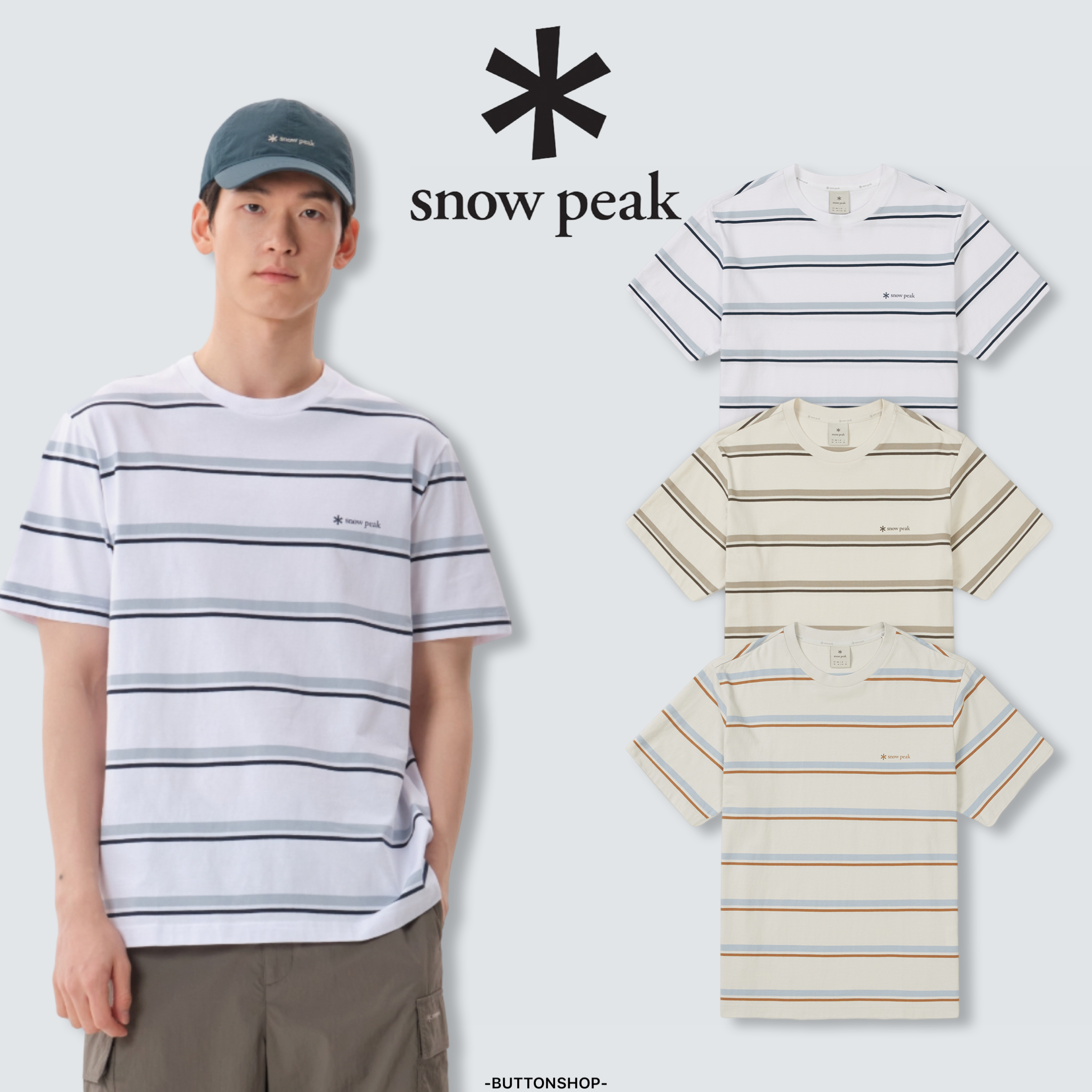 【現貨】snow peak Cotton Stripe Short Sleeve T-shirt 25SS 男款 條紋 短tee S25MMFTS49