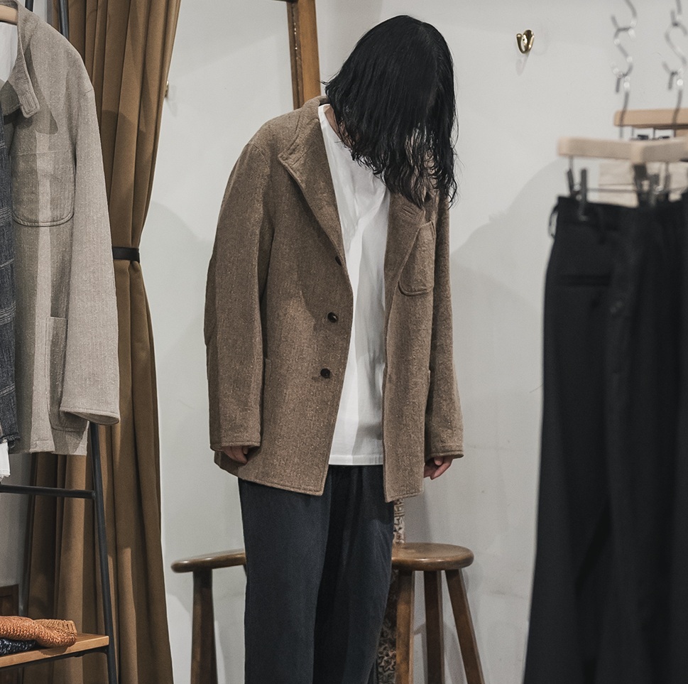 A.PRESSE TWEED HUNTING JACKET - BROWN PRE ORDER ITEM (預訂中)