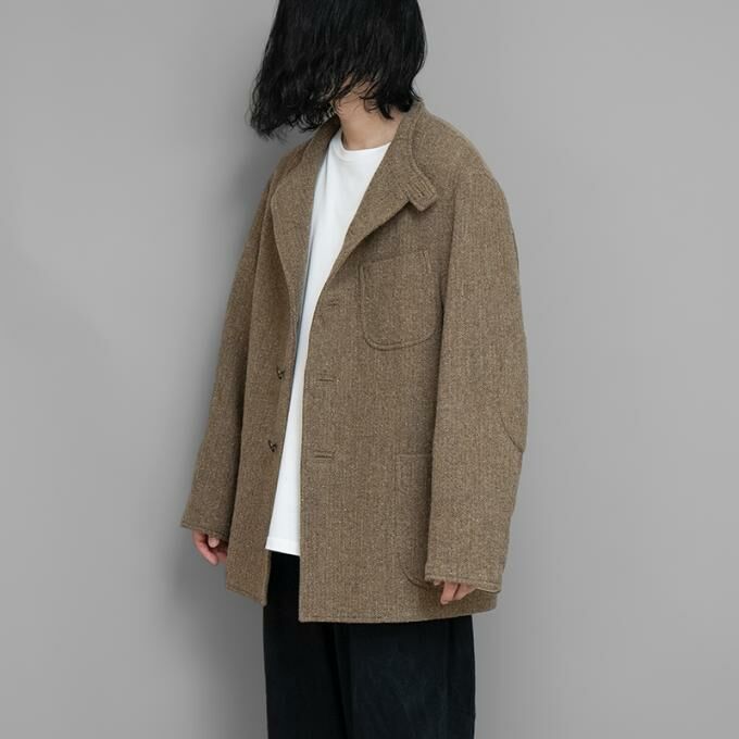 A.PRESSE TWEED HUNTING JACKET - BROWN PRE ORDER ITEM (預訂中)