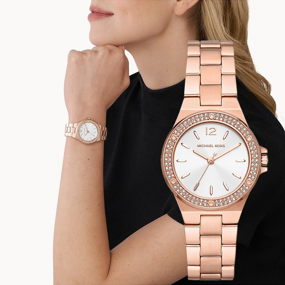 【WANgT】Michael Kors MK7279 玫瑰金 鑽圈 夜光指針 不鏽鋼 石英 女錶 33mm