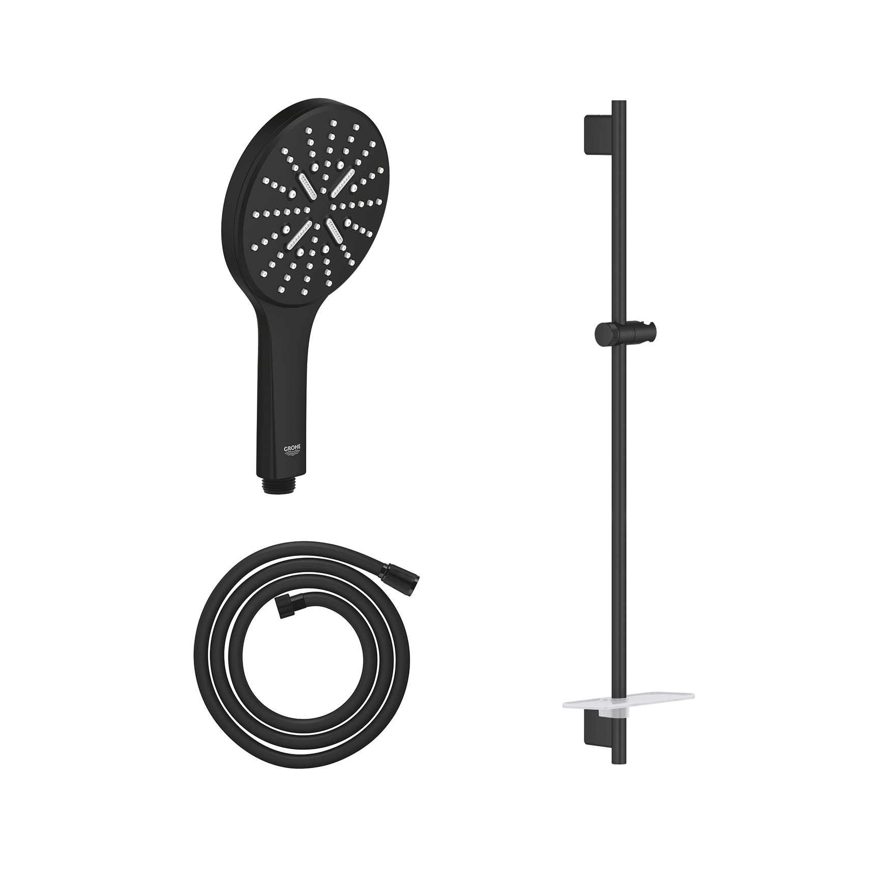 GROHE｜SmartActive 蓮蓬頭滑桿組（幻影黑）