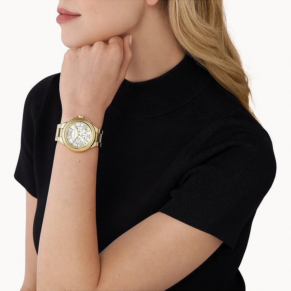 【WANgT】Michael Kors MK7270 金色 三眼 計時 羅馬數字 日期顯示 不鏽鋼 石英 女錶