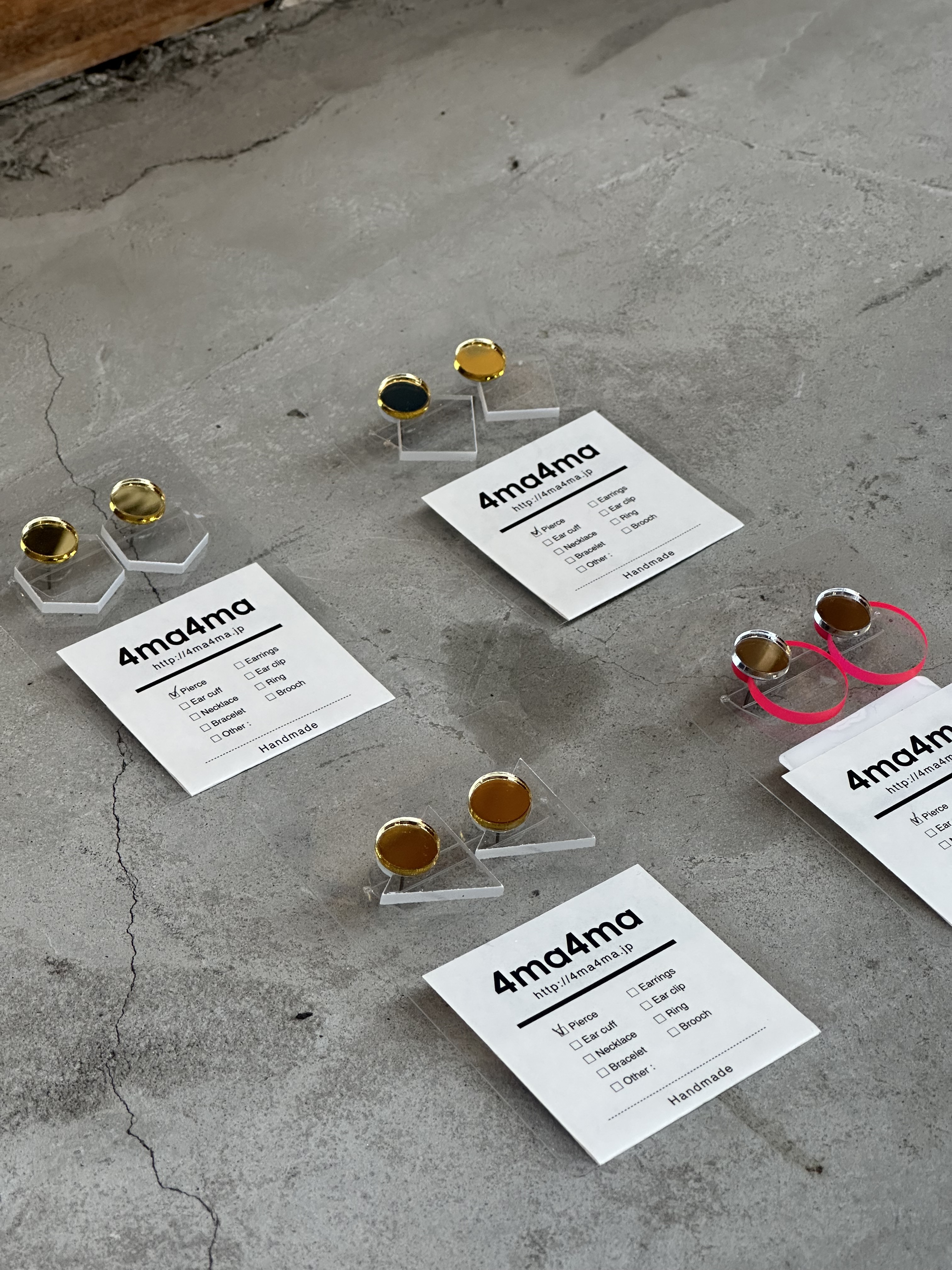 [4ma4ma] 彩色邊框耳環 | 小 | 耳針 | NO.7