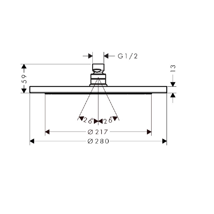 hansgrohe Croma 26220, -000 Overhead shower 280 1jet