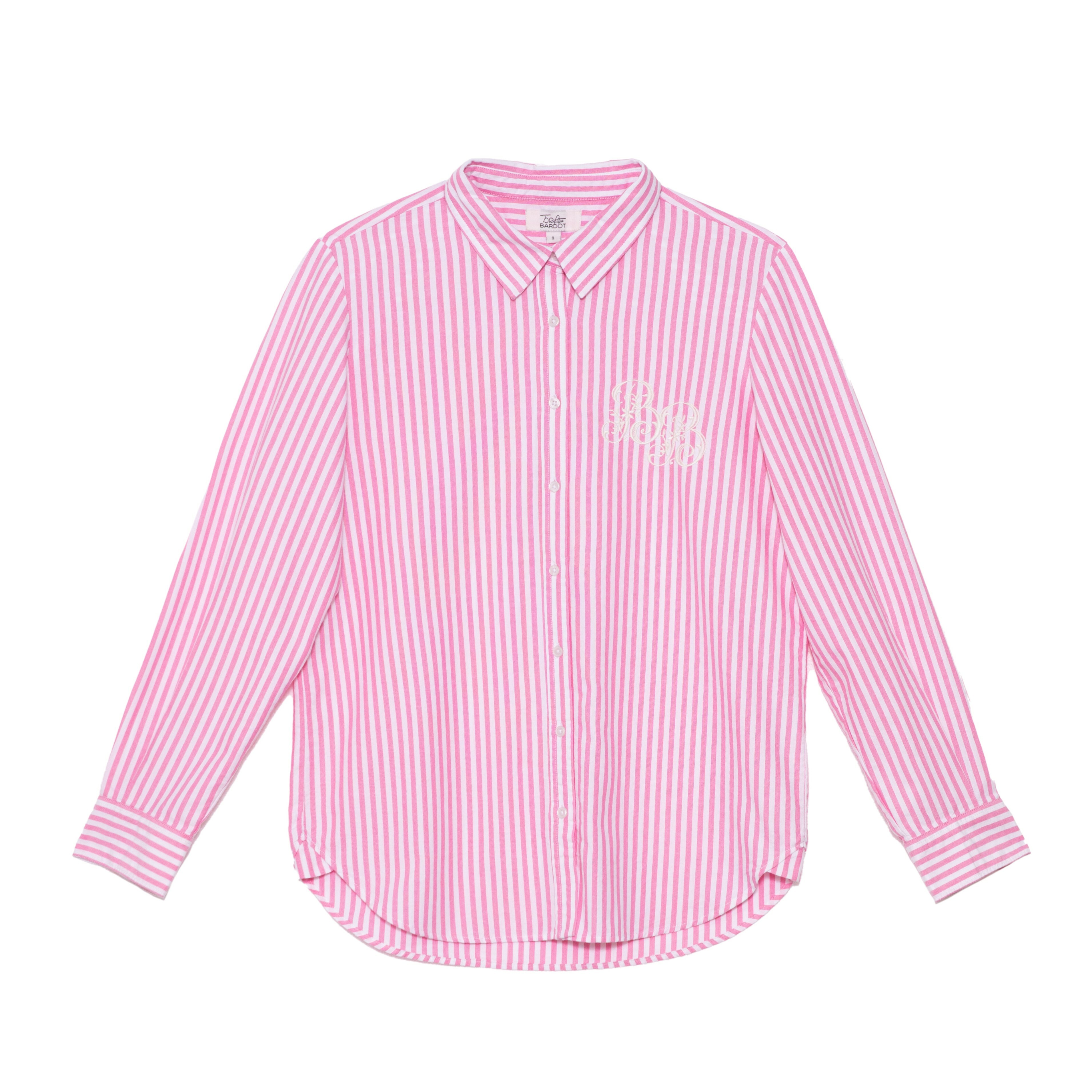 1BD0322-002 BRIGITTE BARDOT PARIS Babeth Bb Chemise Rose/Blanc #122515000 (C-EU-E)