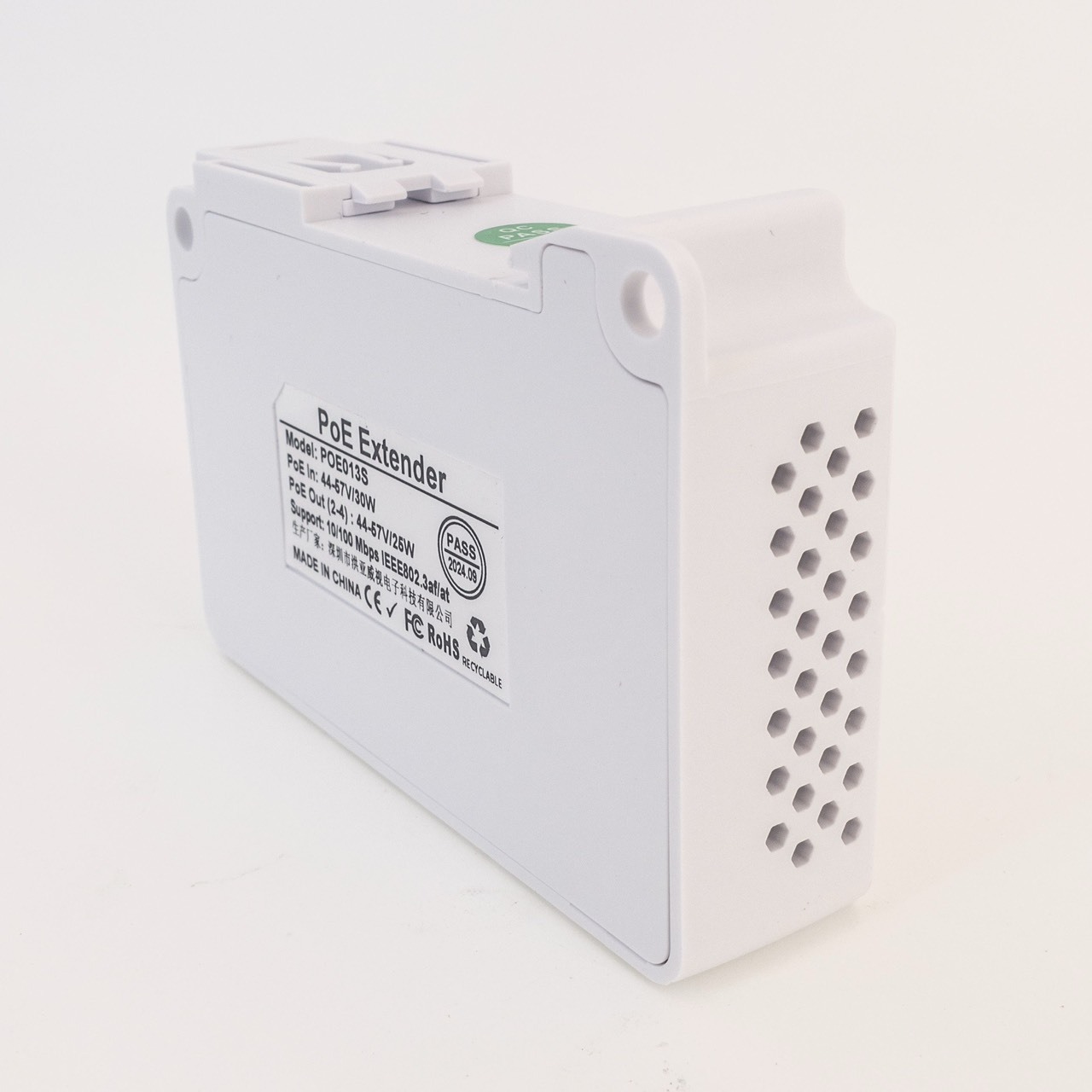 聯果 標準POE中繼器 一進三出 100Mbps 支援導軌 訊號延伸器