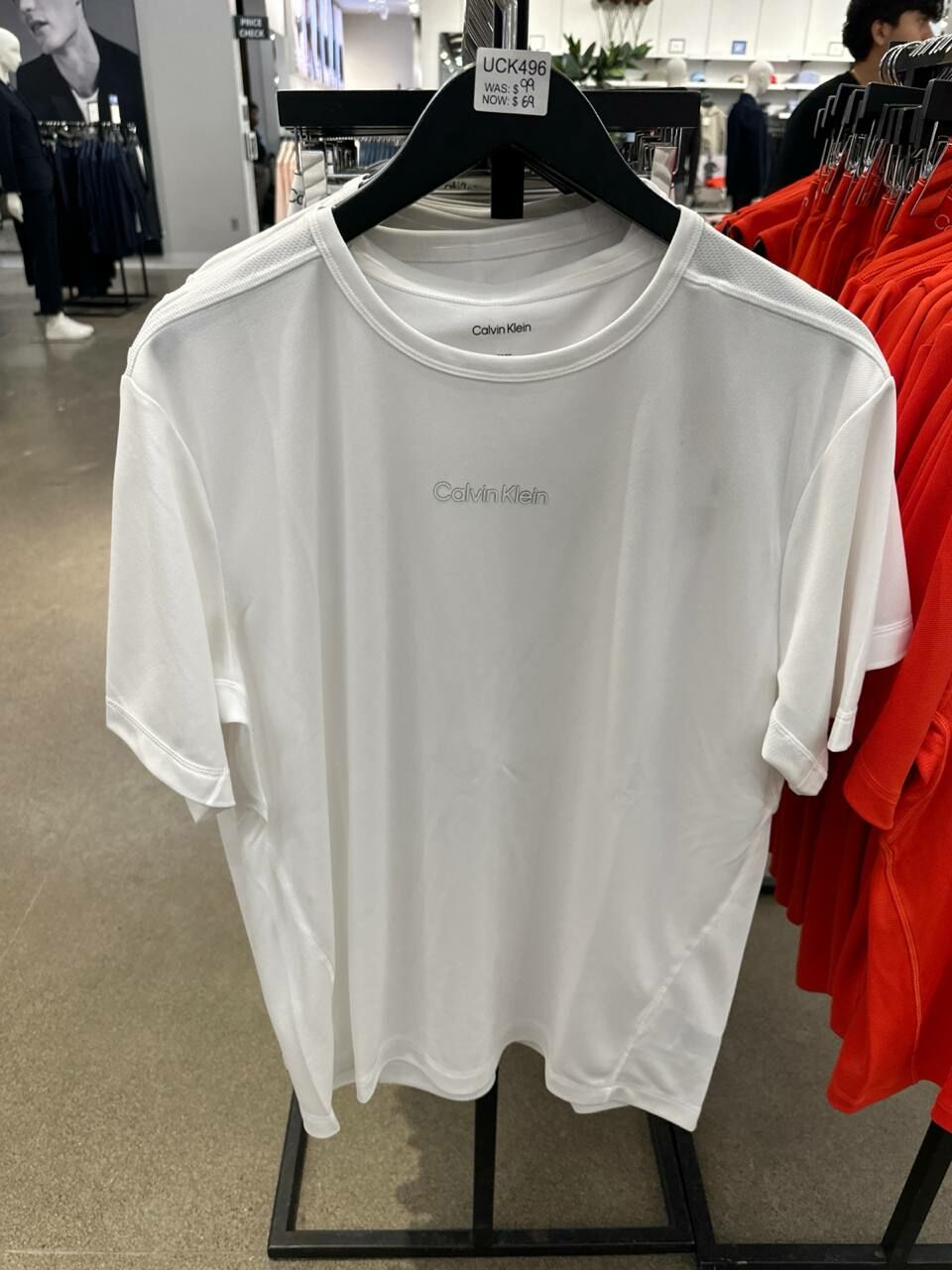 [S] CALVIN KLEIN SMALL LOGO LETTERING FRONT T-SHIRT,WHITE, SP40605768-407F159110 (SCK721)
