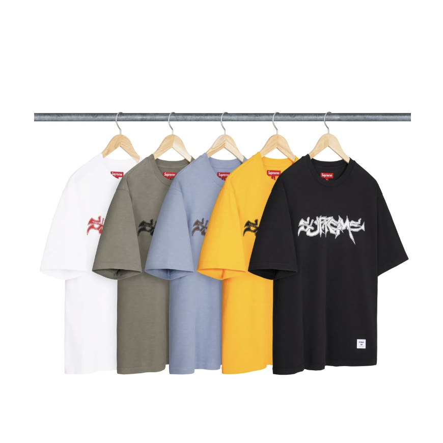-(B3c05)-SUPREME MENTAL S/S TOP T-SHIRT 竹節棉 字體 膠印 短Ｔ黑色/橄欖綠/白色/藍色/黃色-SS25KN49