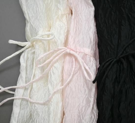 透明提花褶皺喇叭裙