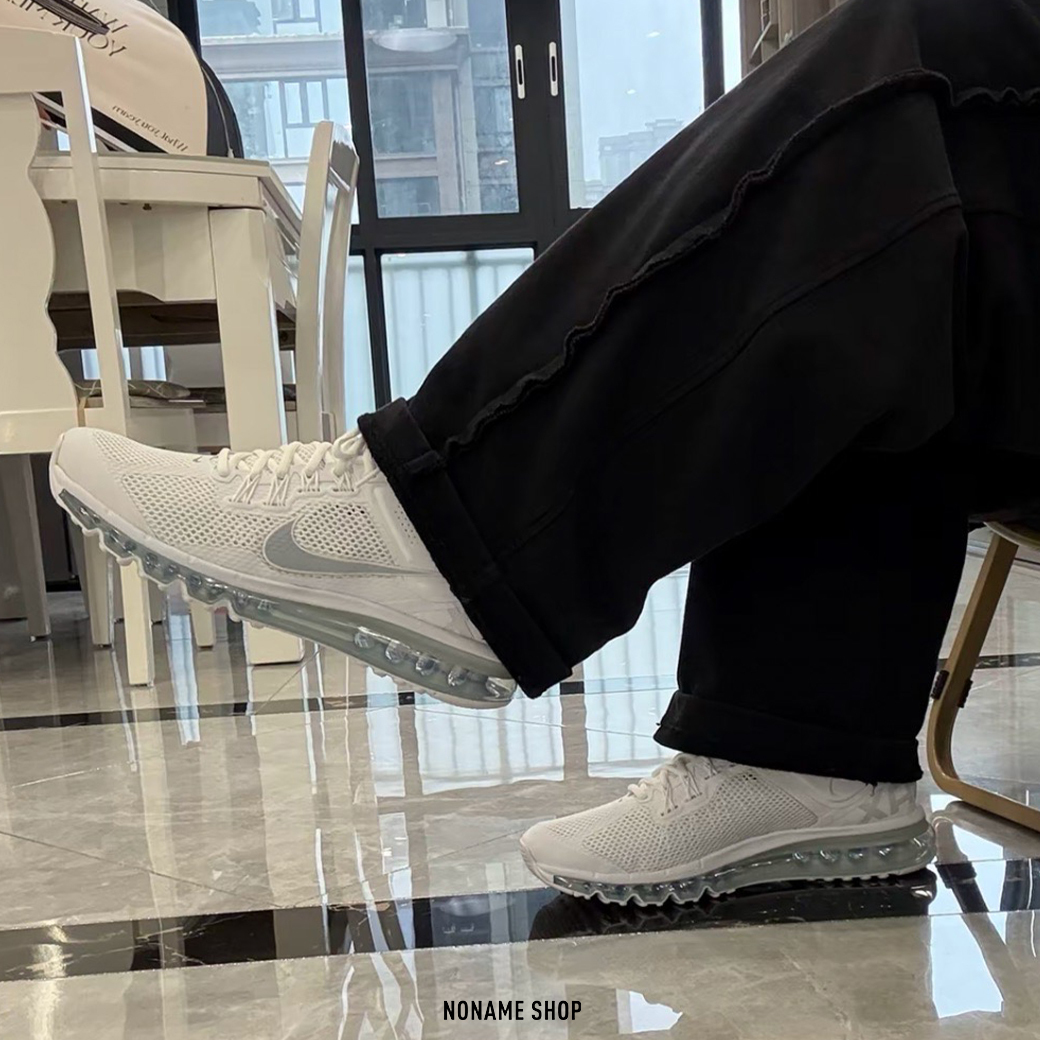 NIKE AIR MAX 2013 復古 全白 氣墊 休閒鞋 慢跑鞋 (男款)