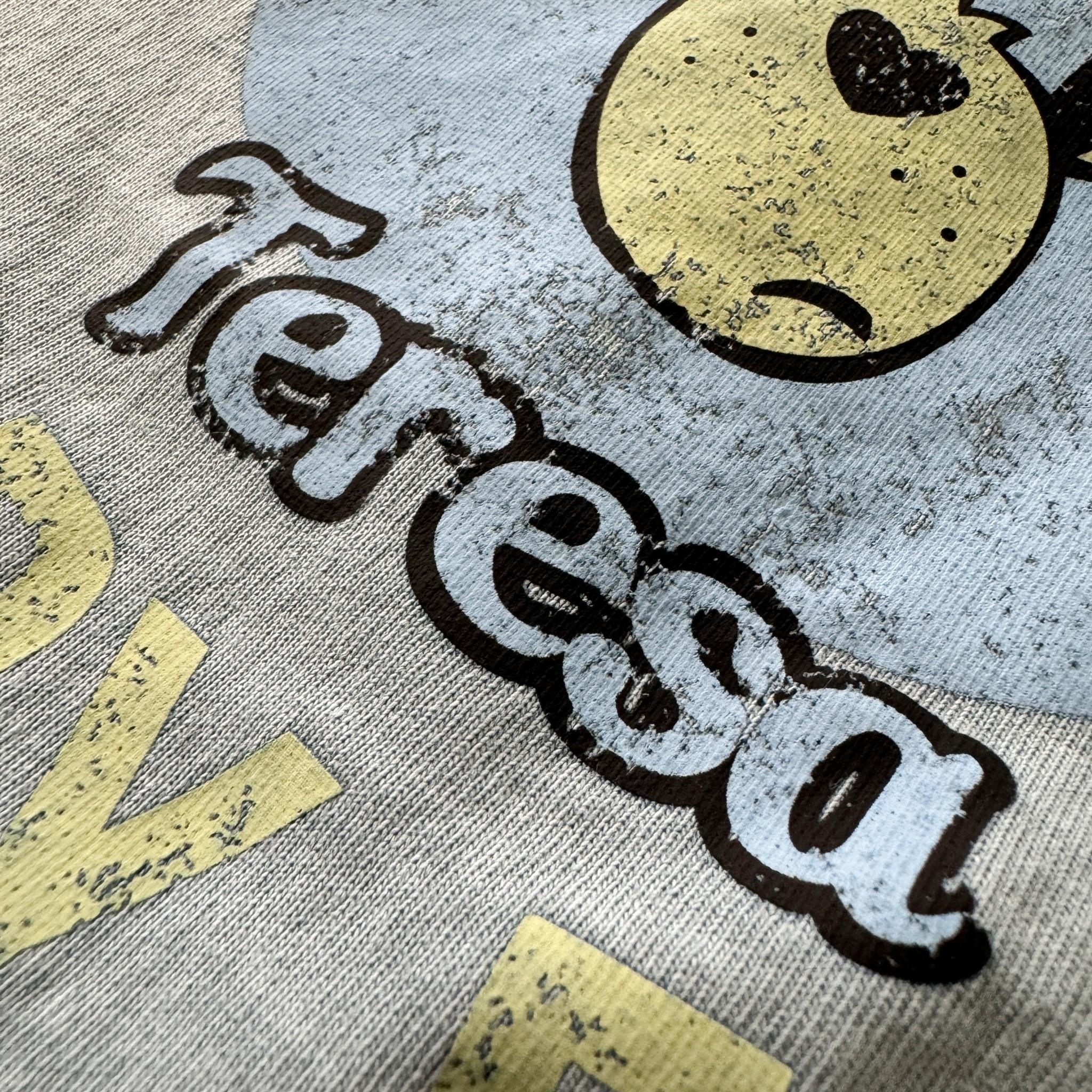 韓國短袖 小熊斑駁感字母短T 80659