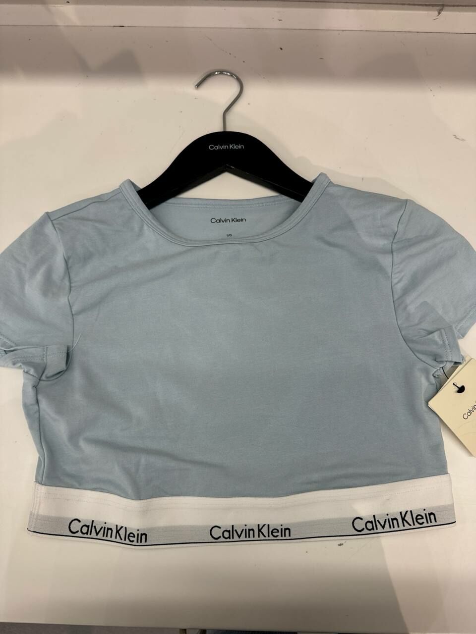 [S] CALVIN KLEIN MODERN COTTON T-SHIRT BRALETTE,LIGHT BLUE, QF7213-441 (SCK732)