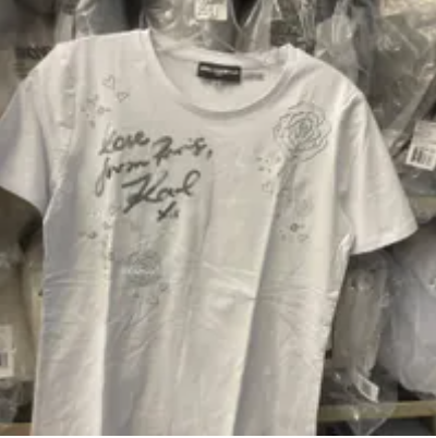 [S] KARL LAGERFELD FLORAL LOGO TEE,WHITE, L5WHM085-WHT (SKL1216)