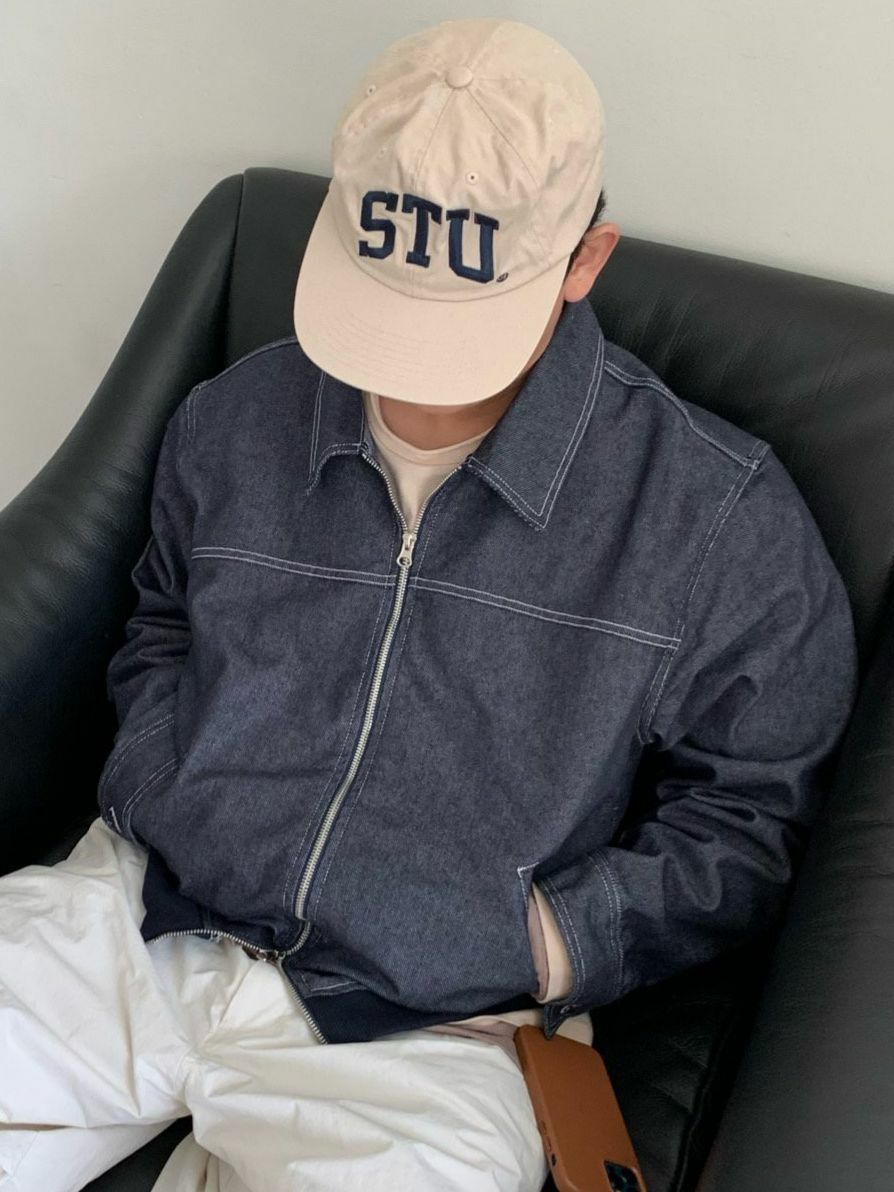 反領拉鍊牛仔褸 OREO-110JK