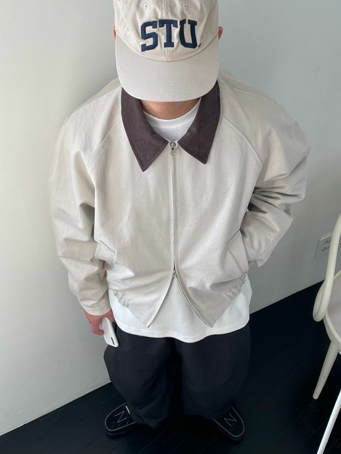 拼領拉鍊外套 OREO-112JK