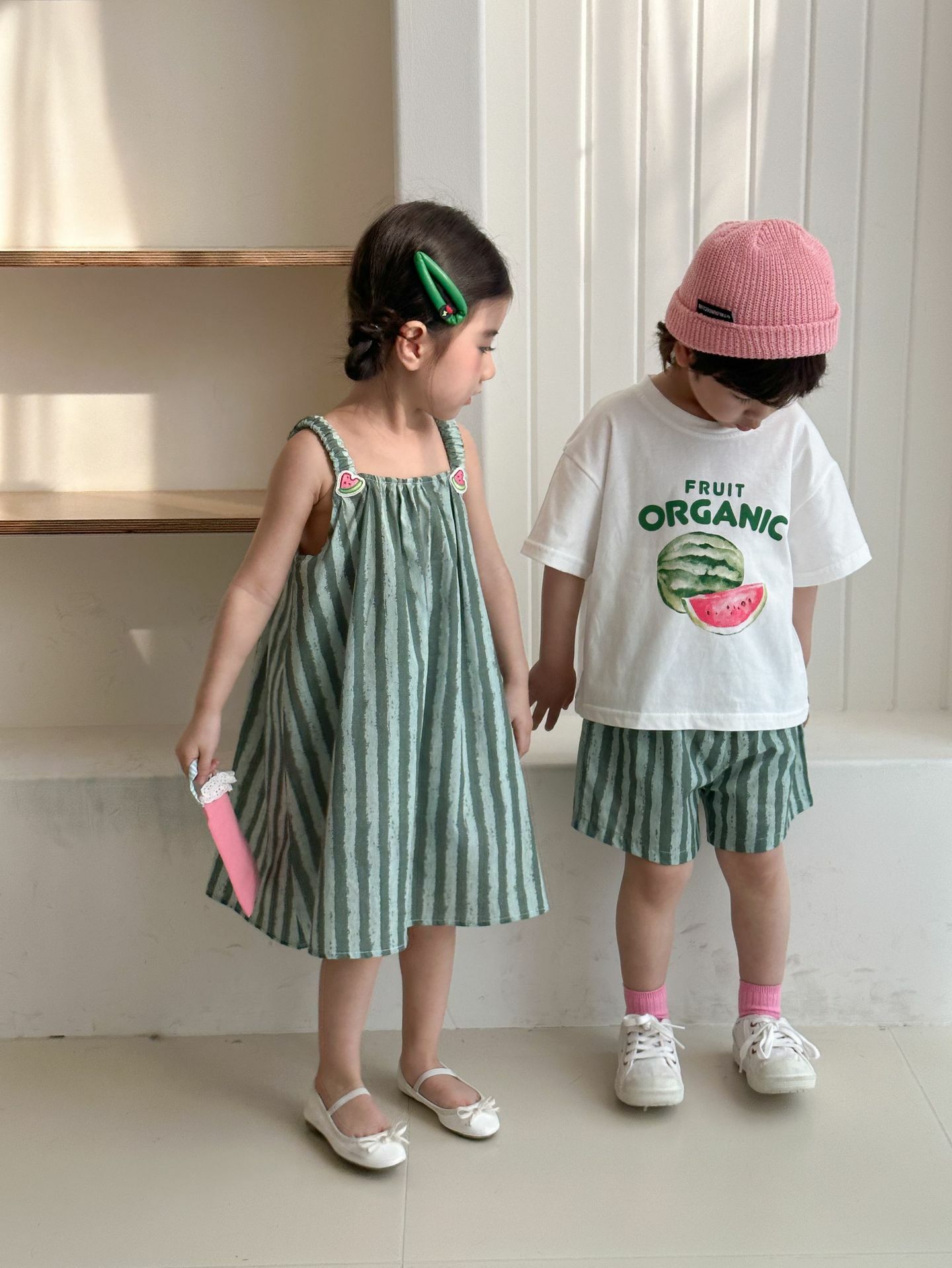 25 夏 童趣西瓜吊帶洋裝