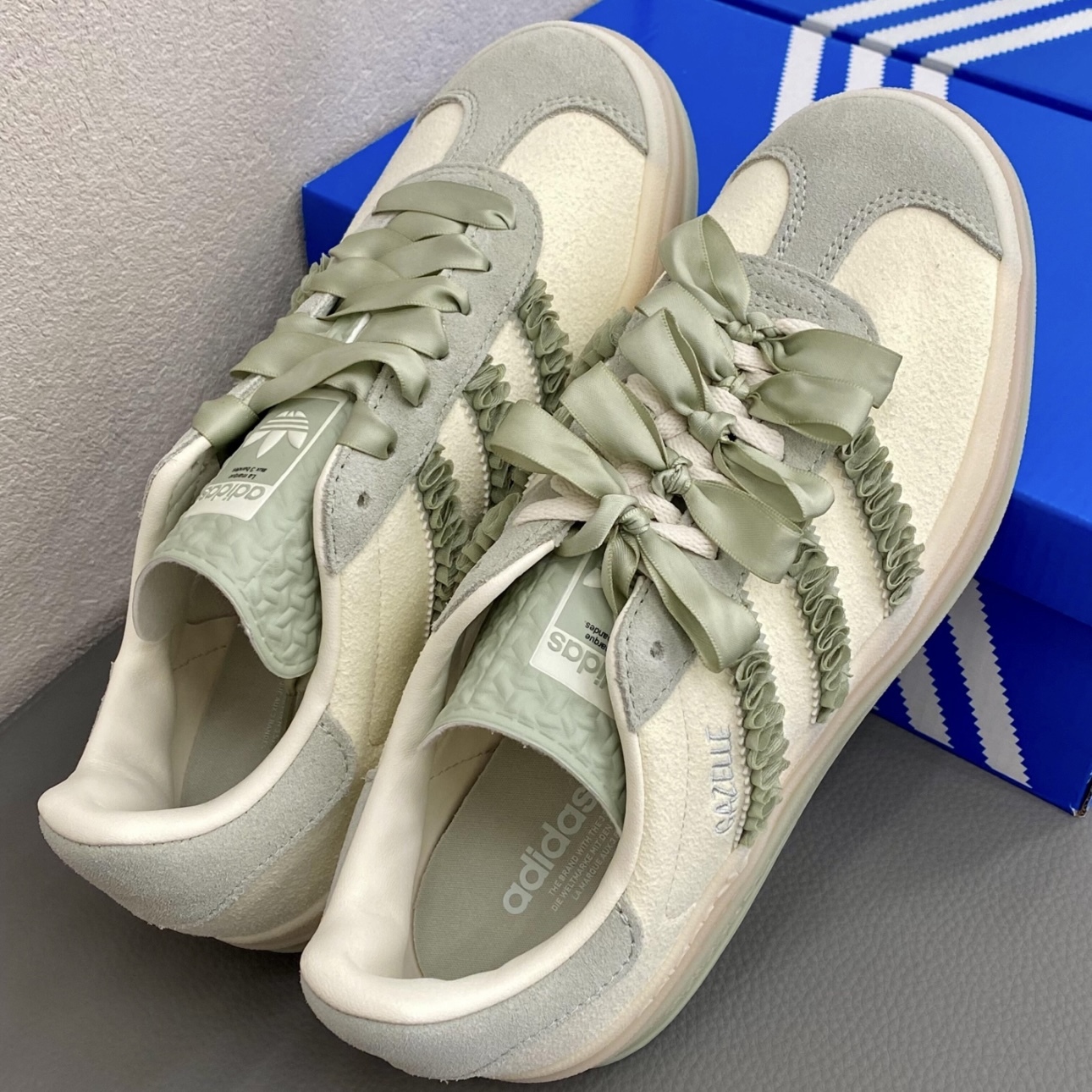 ADIDAS GAZELLE BOLD 抹茶綠 緞帶 芭蕾風 女鞋 增高厚底 德訓鞋 愛迪達 JR8373