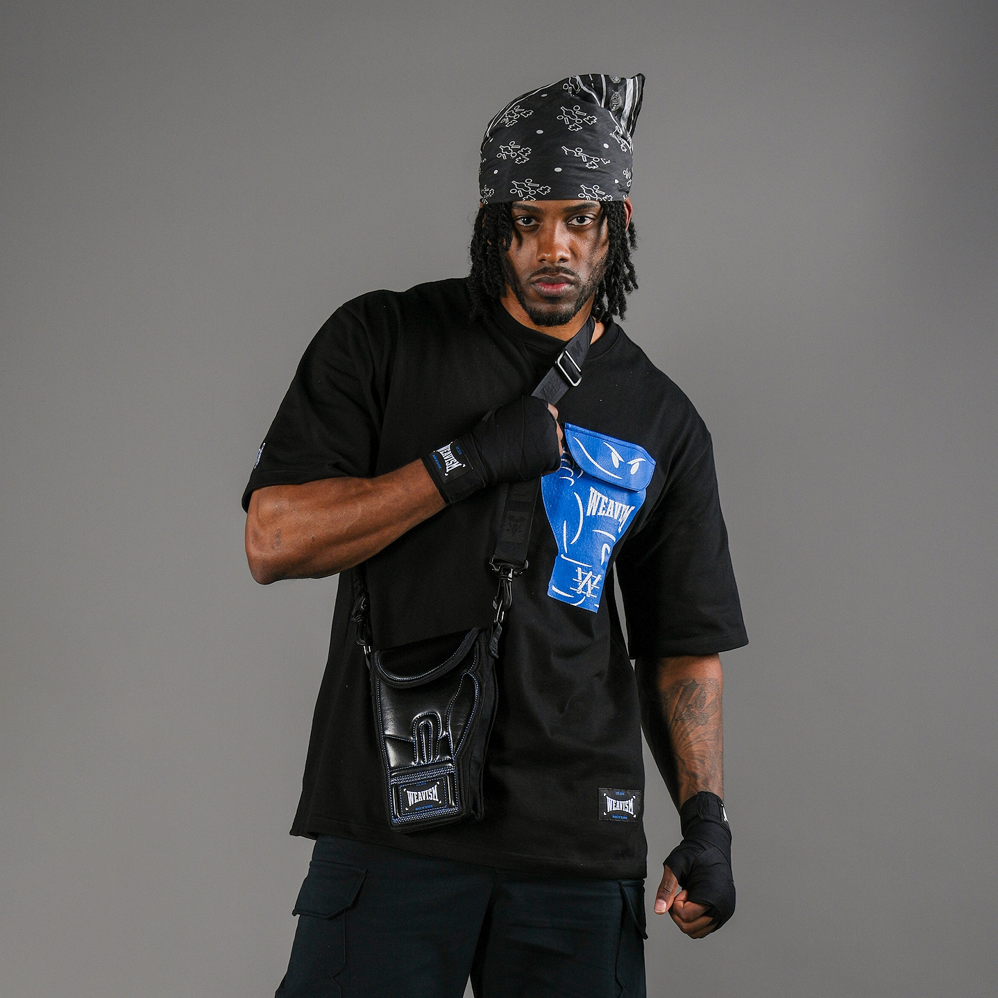 拳魂重磅口袋棉Tee-黑