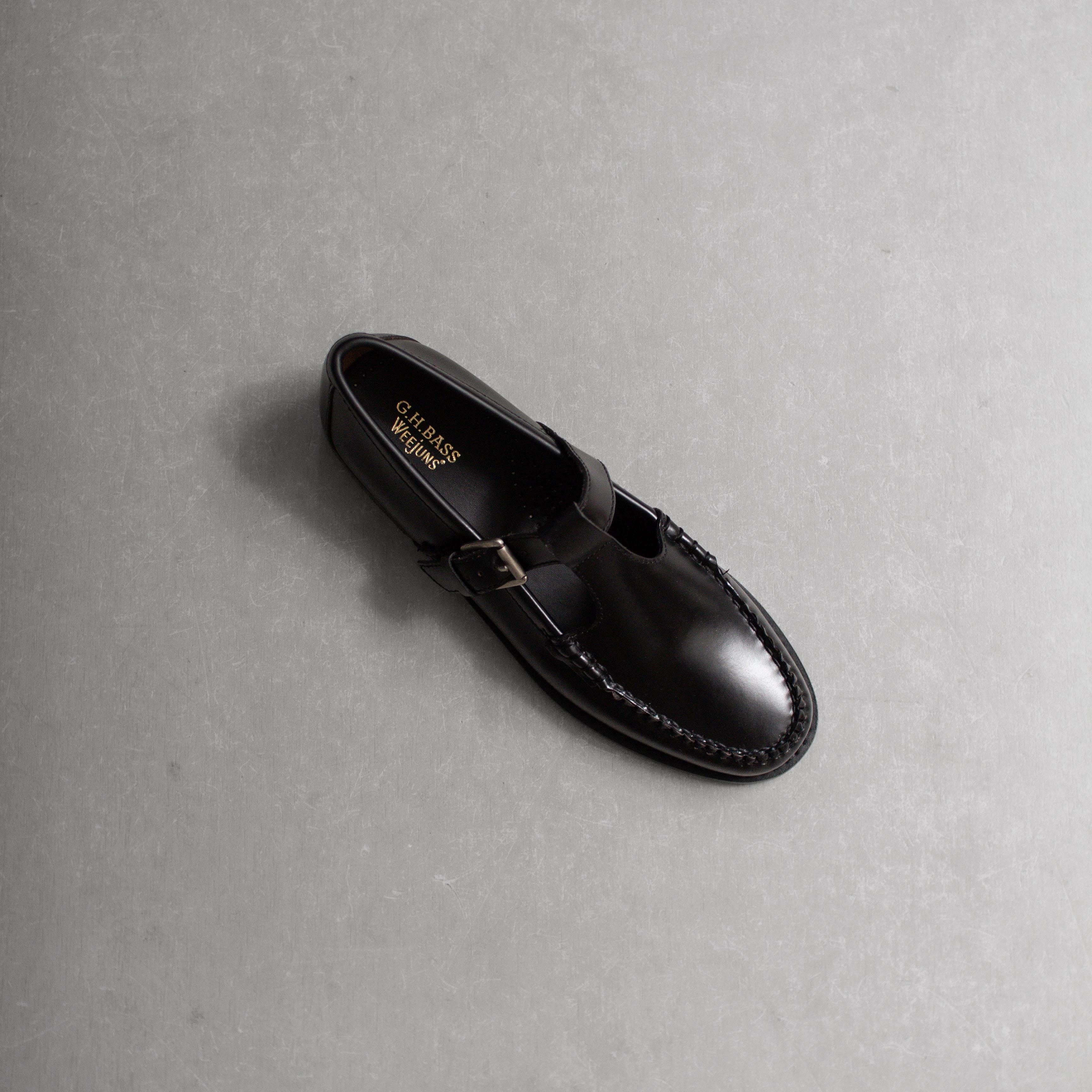 WOMENS G.H.BASS WEEJUNS MARY JANES 黑色 牛皮 瑪麗珍 涼鞋