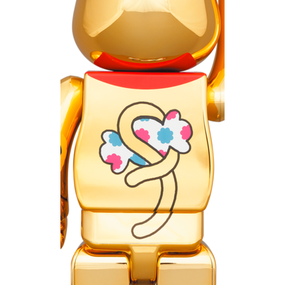 招き猫 ペコちゃん 金運 金メッキ 100％ & 400％ / 1000% BE@RBRICK