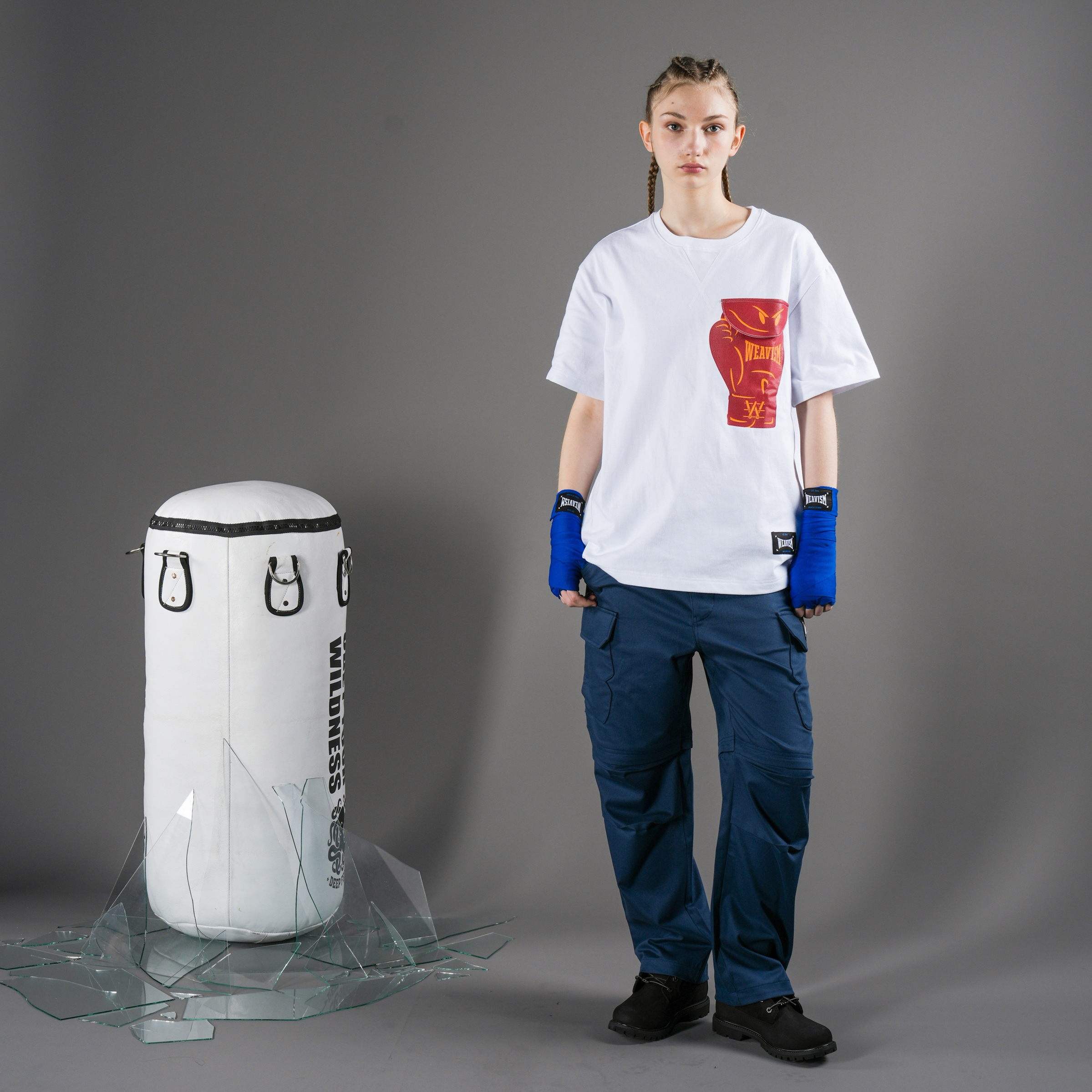 拳魂重磅口袋棉Tee-白