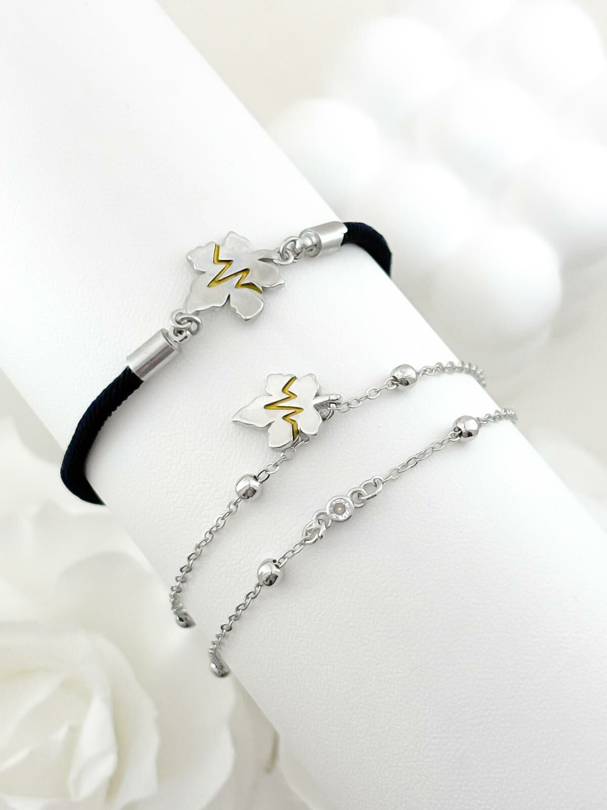 「一葉情深」情侶手鏈 | 鍍銀 | 免費刻字