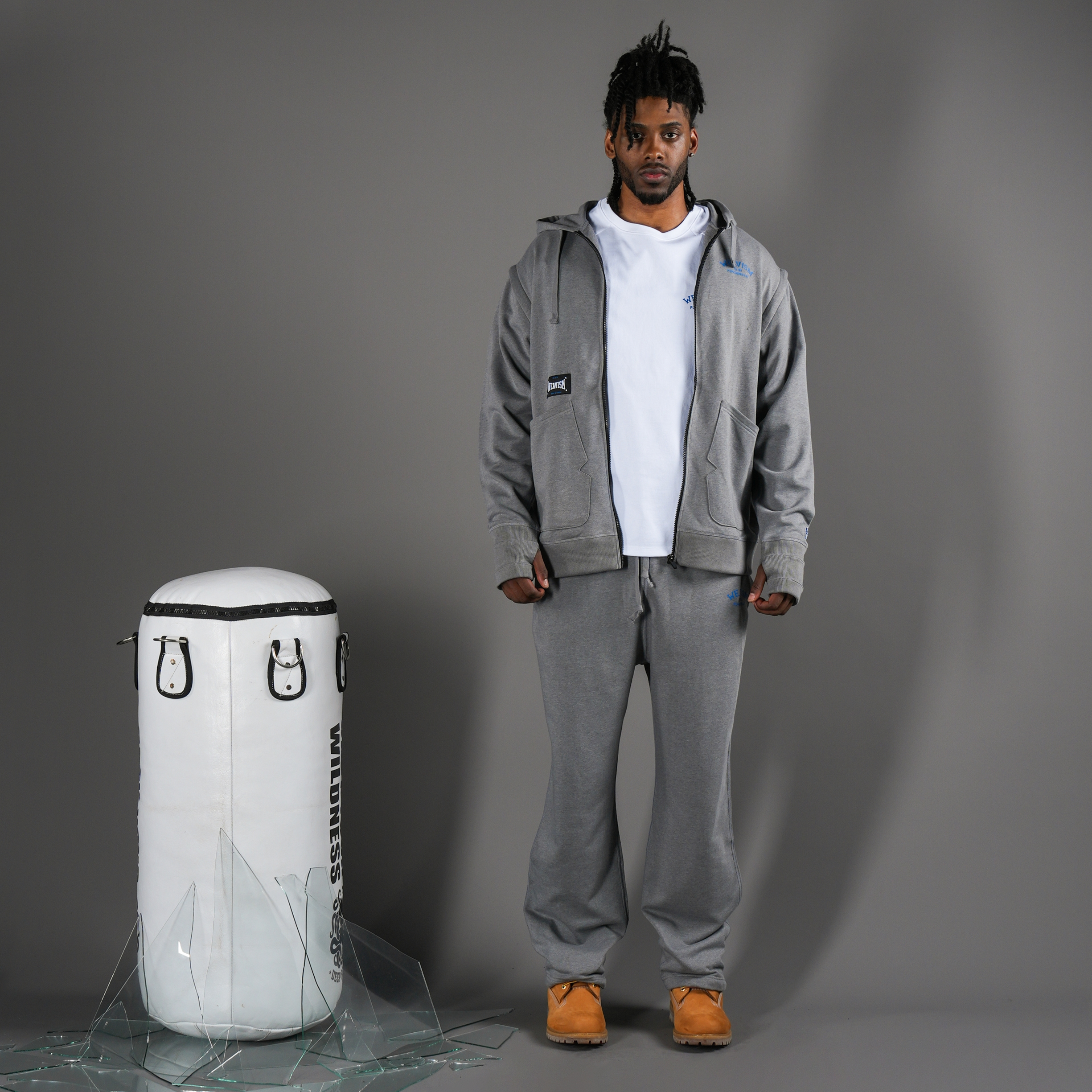 訓練日抽繩長褲-雜訊灰