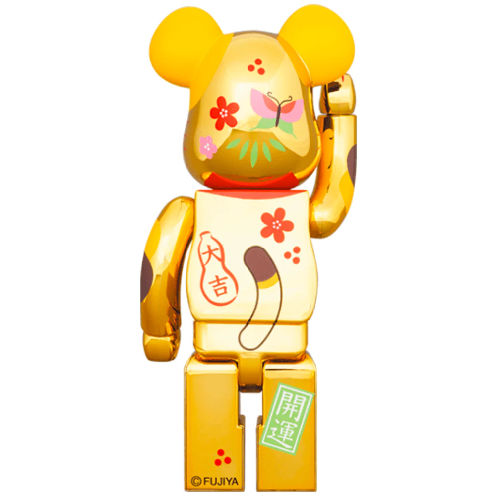 招き猫 ペコちゃん 福 金メッキ 100％ & 400％ / 1000% BE@RBRICK