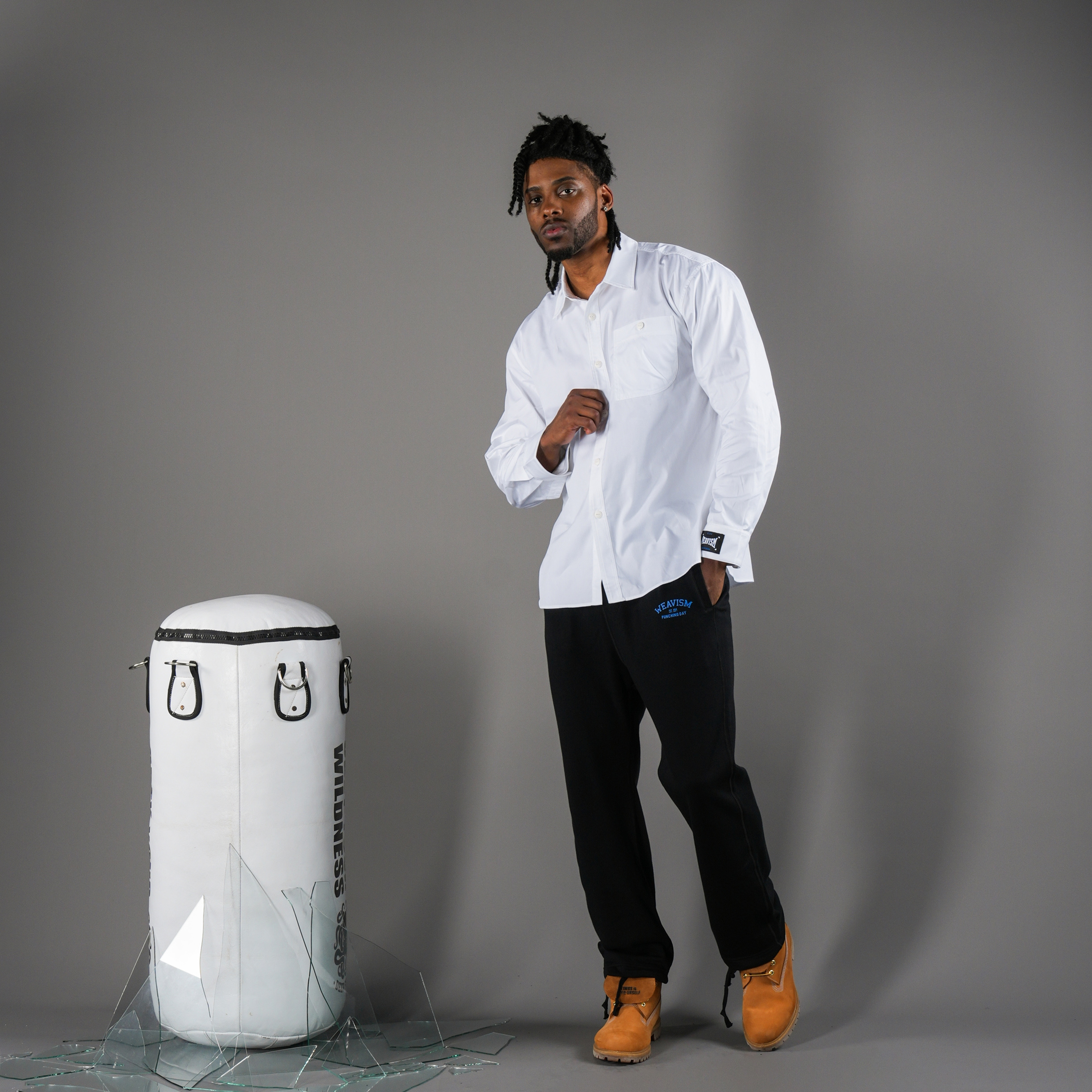 織本出擊單口袋襯衫-冰鋒白