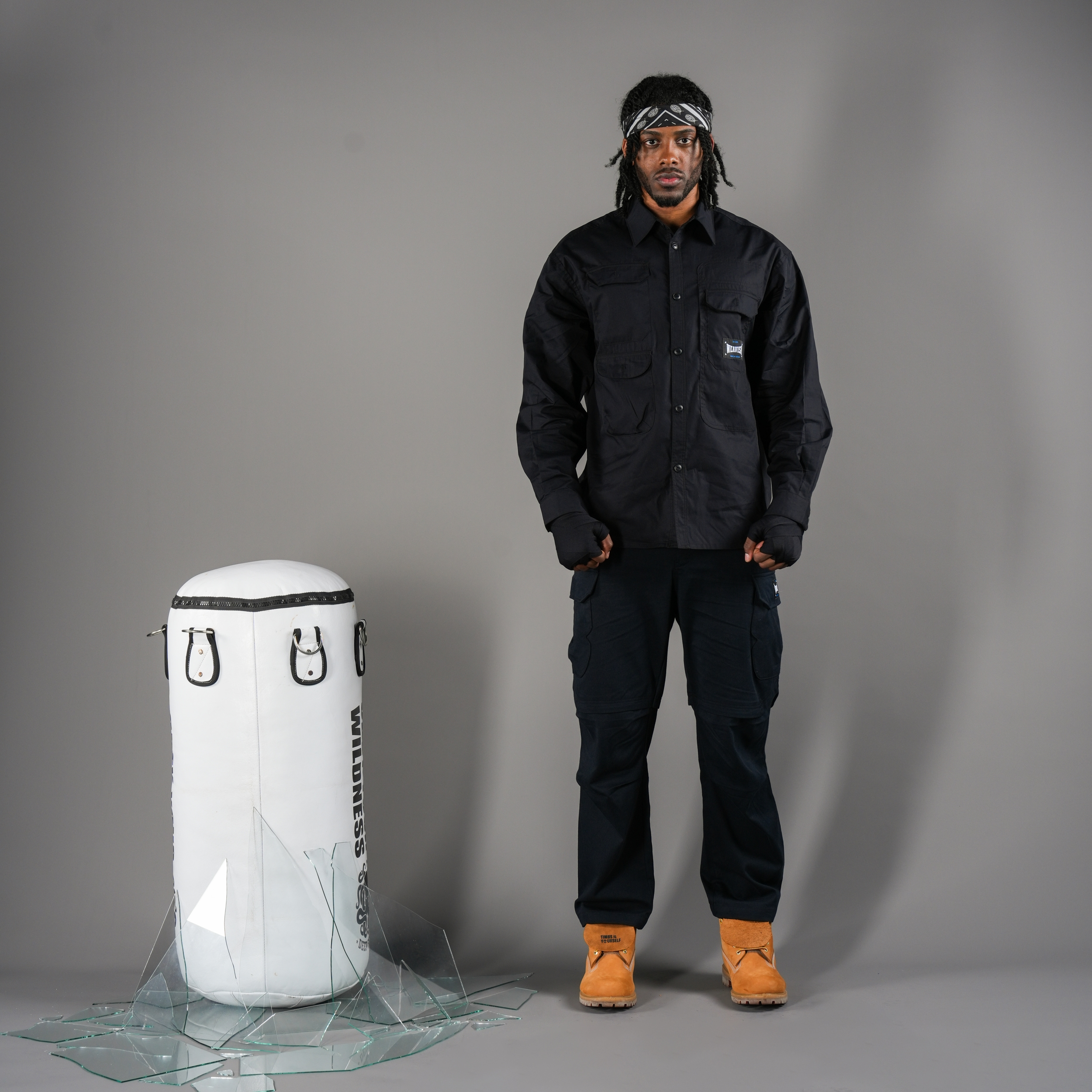 拳願多口袋襯衫-死寂黑