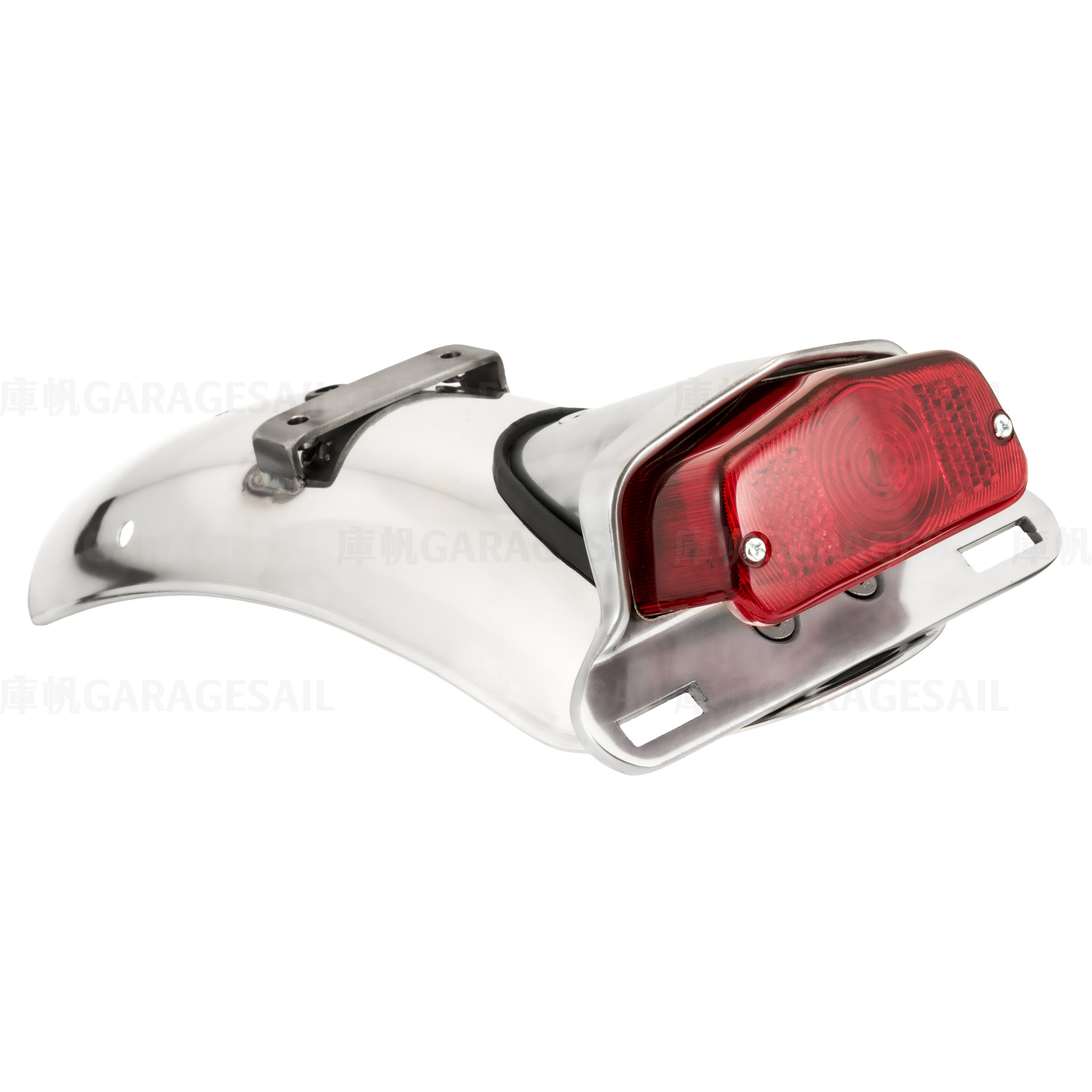 HideWork 川崎 W175 專用 後短土除套件 (含平燈座尾燈) - 銀