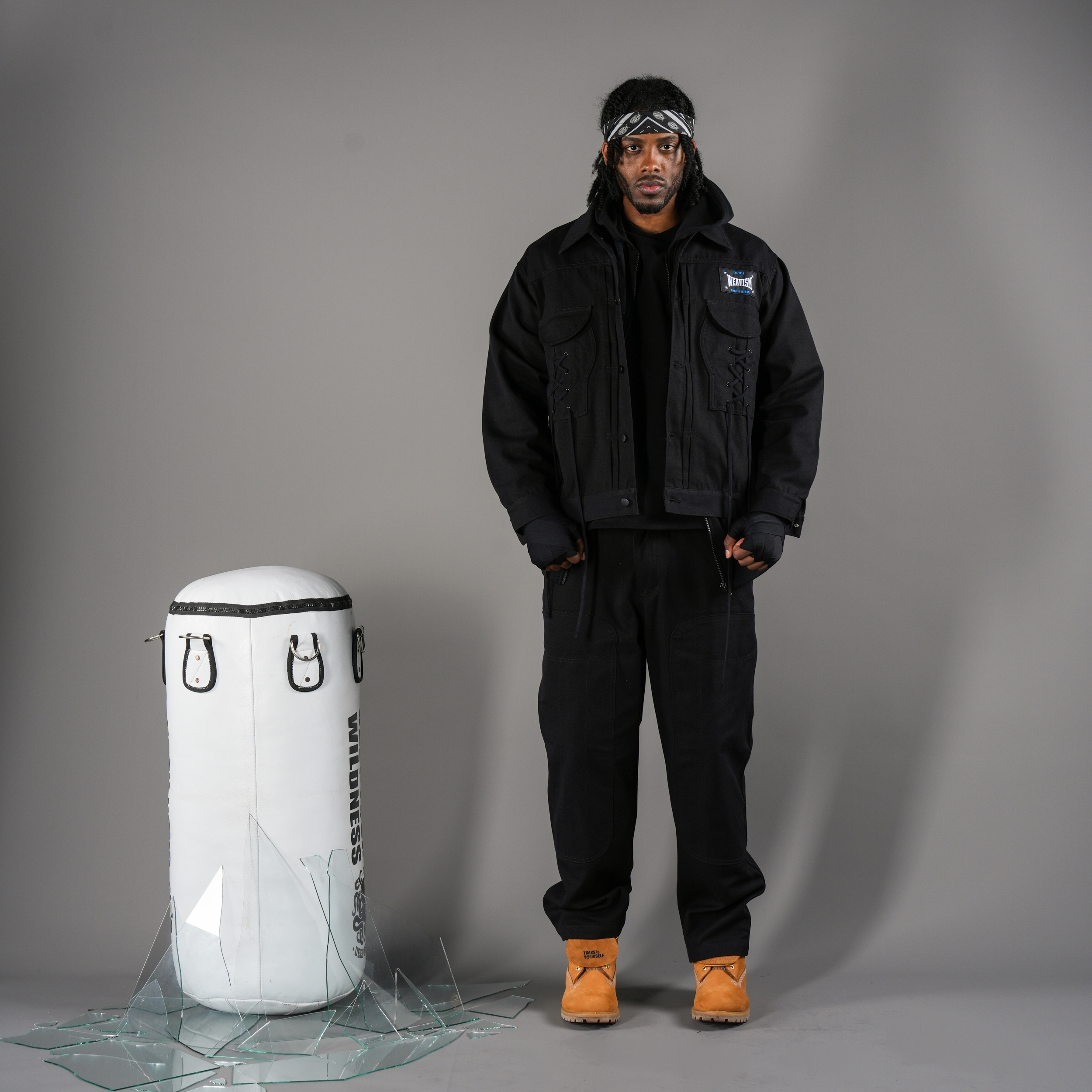 拳魂重磅帆布外套-漆黑