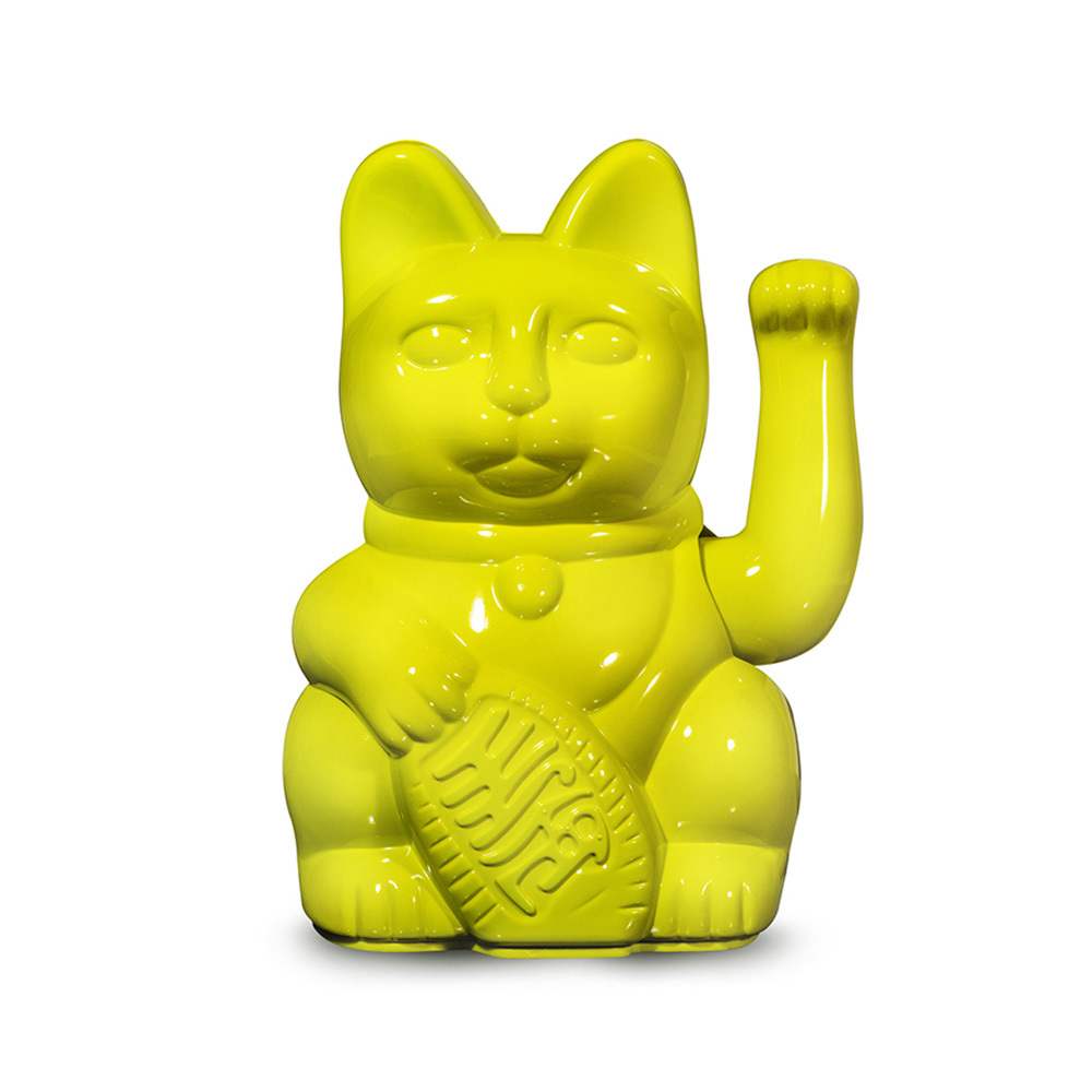 【DONKEY】Lucky Cat 招手招財貓 亮螢光黃色 (廠商直出、不參加免運及滿額贈優惠)