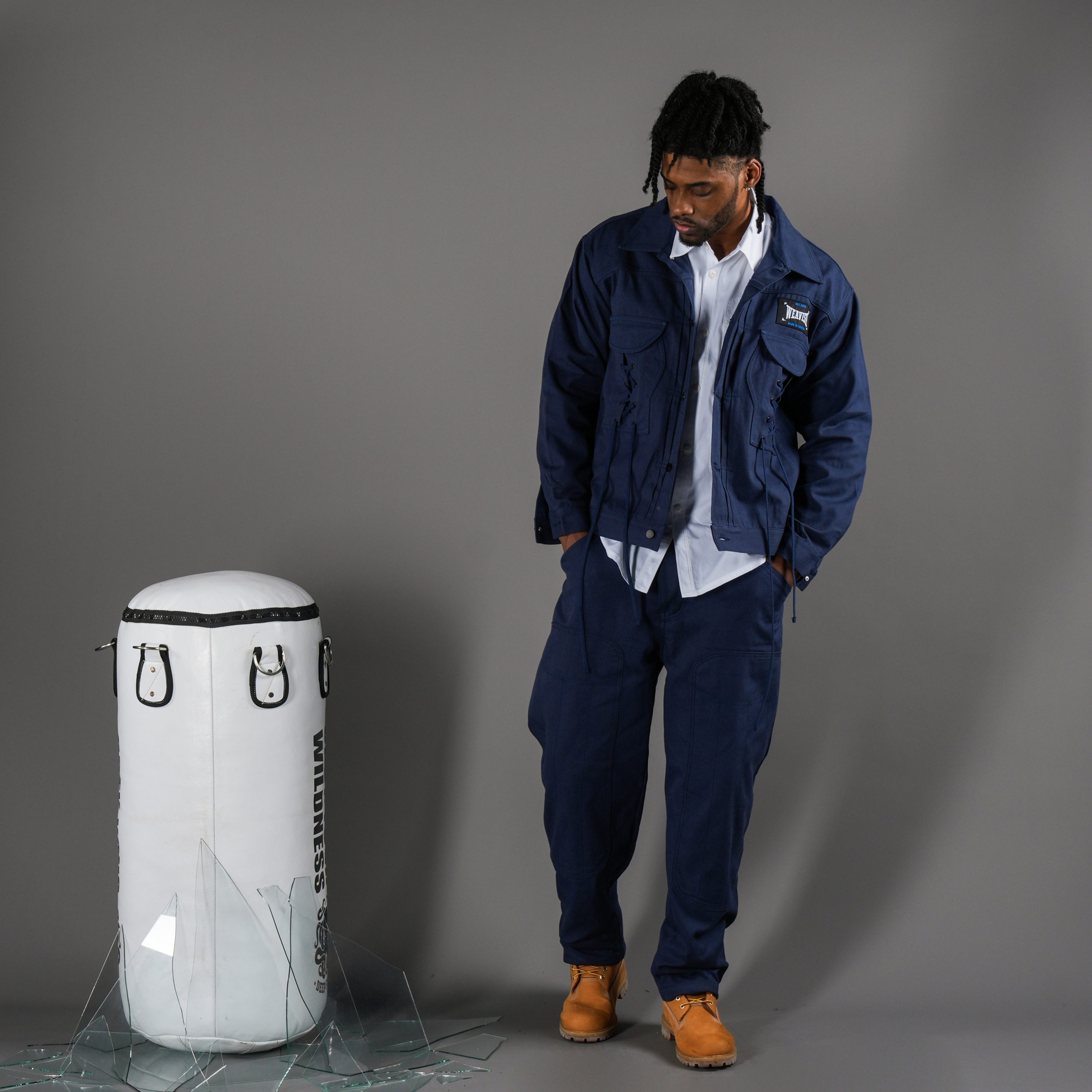 拳魂重磅帆布外套-幻藍