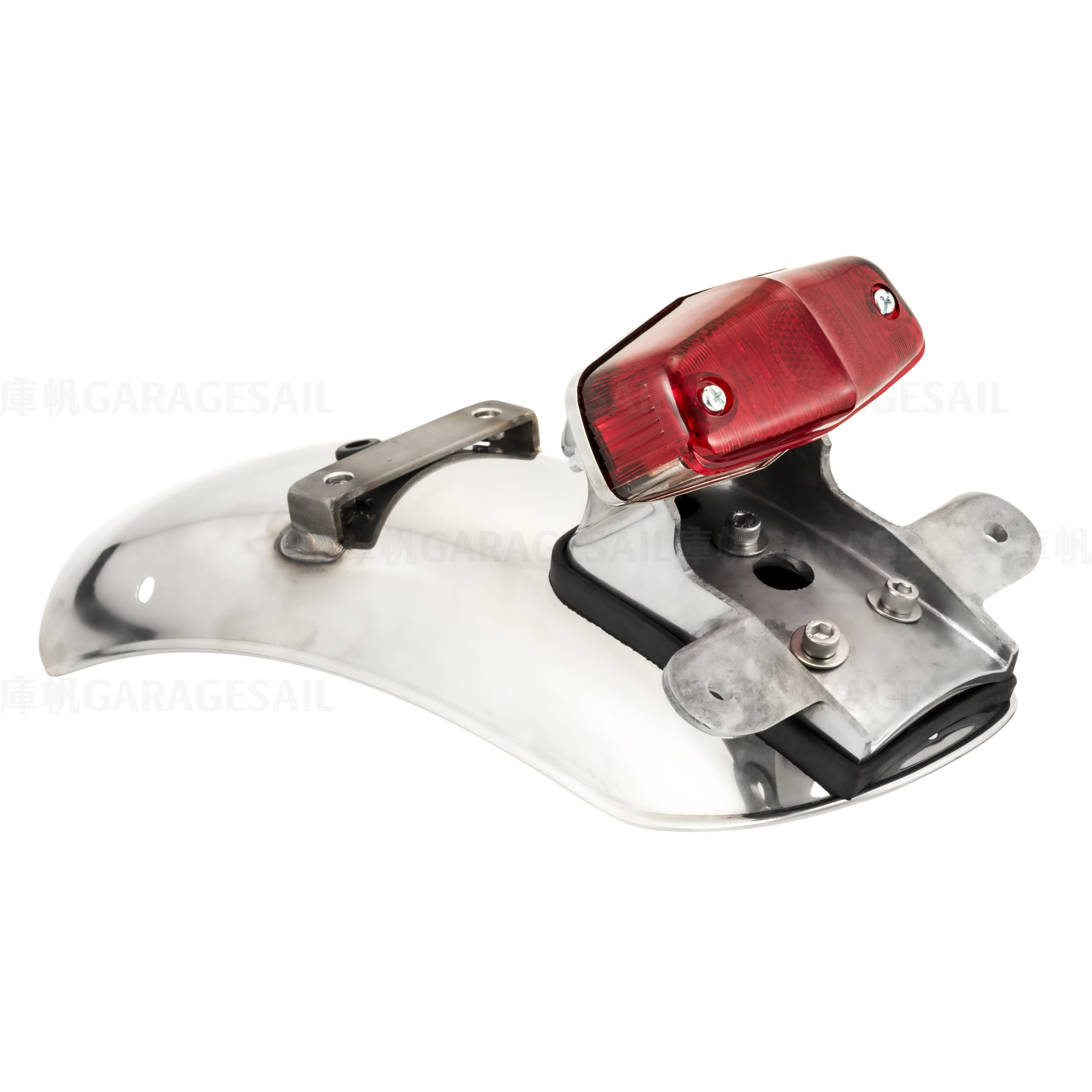 HideWork 川崎 W175 專用 後短土除套件 (含高燈座尾燈) - 銀