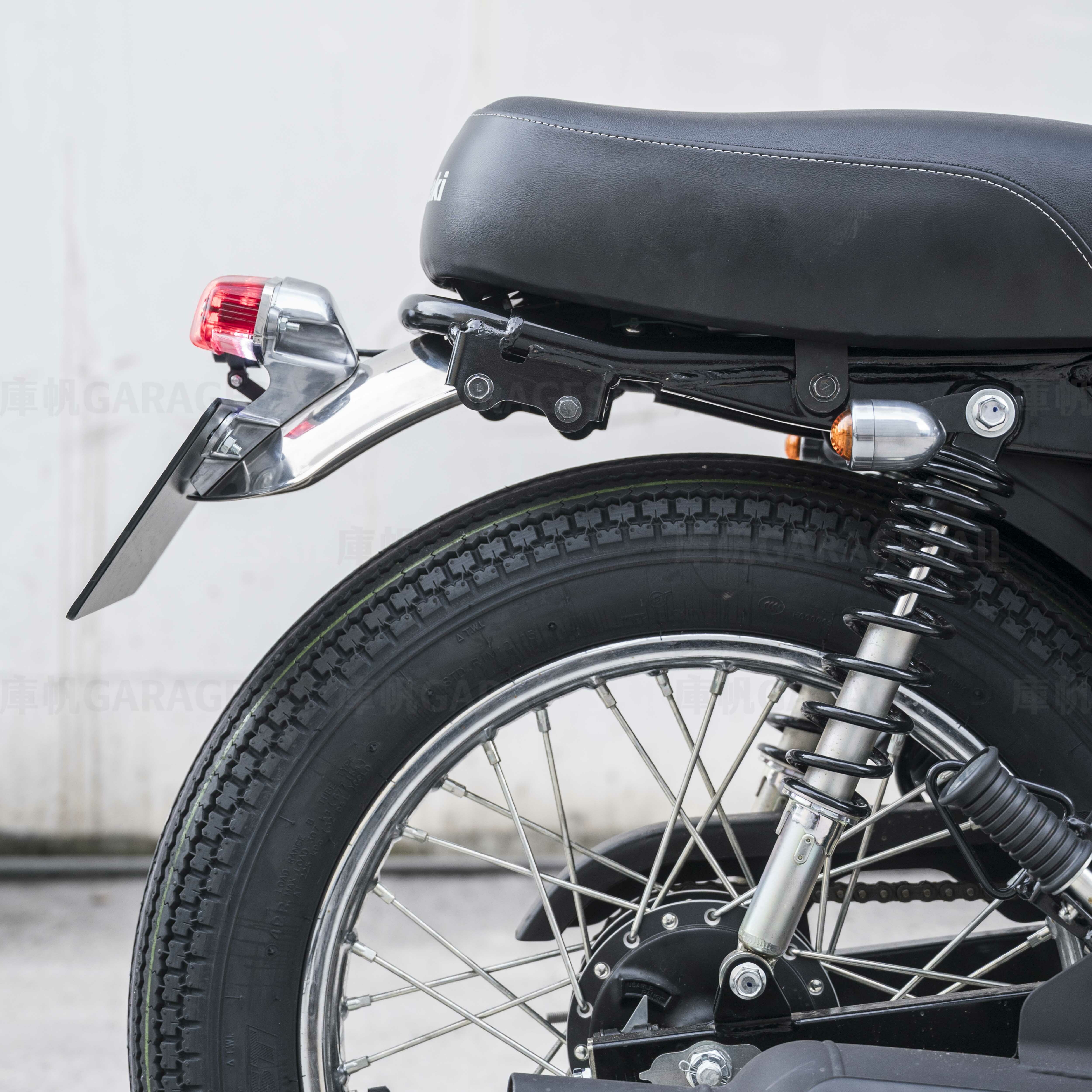 HideWork 川崎 W175 專用 後短土除套件 (含高燈座尾燈) - 銀