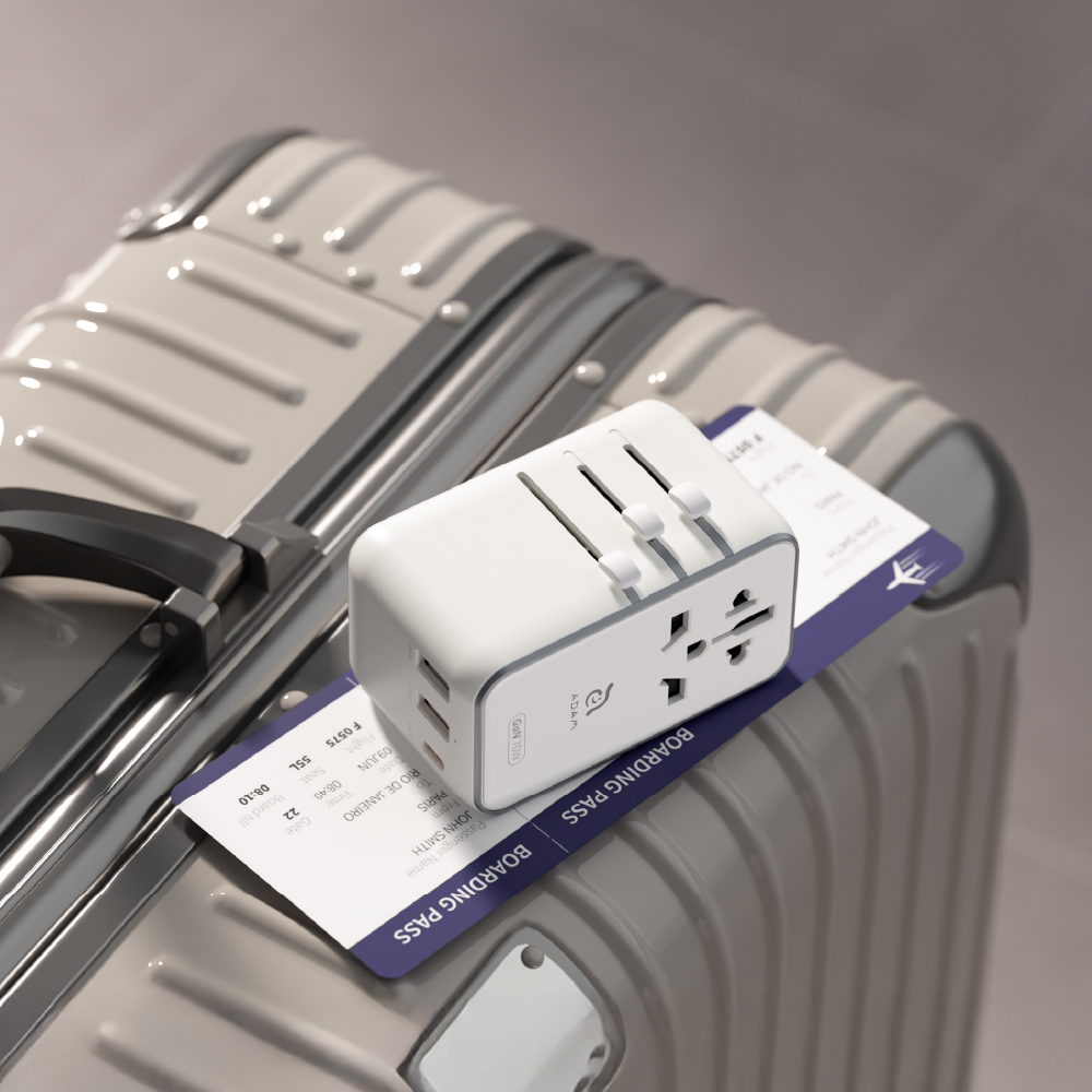 T70L 70W Universal Travel Adapter with Built-In USB-C Cable