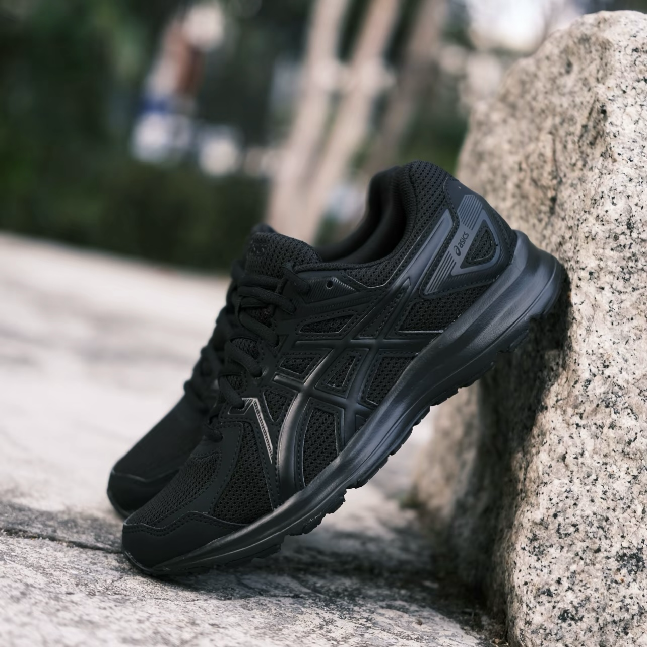 亞瑟士 ASICS JOG 100 2 PU網布 限定版越野跑鞋 全黑 黑魂 黑武士 運動休閒鞋 TJG138-9090