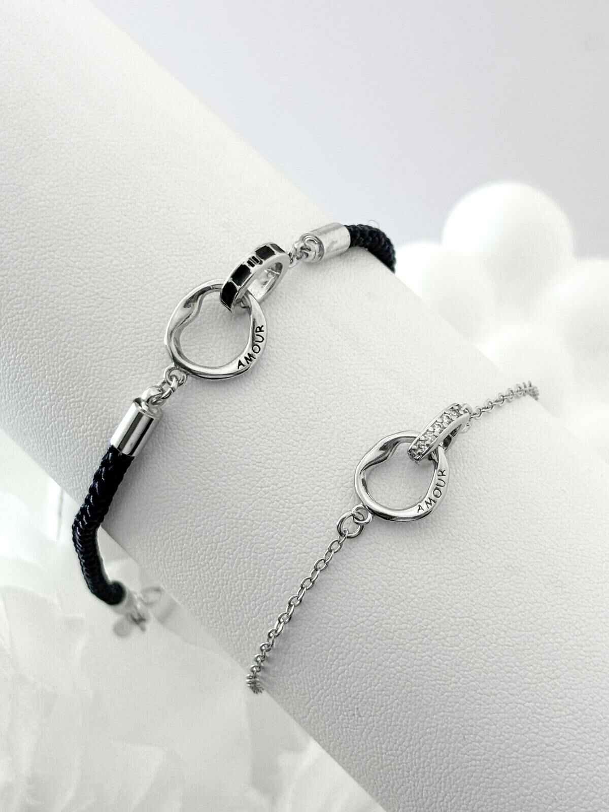 「Amour」情侶手鏈 | 鍍銀 | 免費刻字