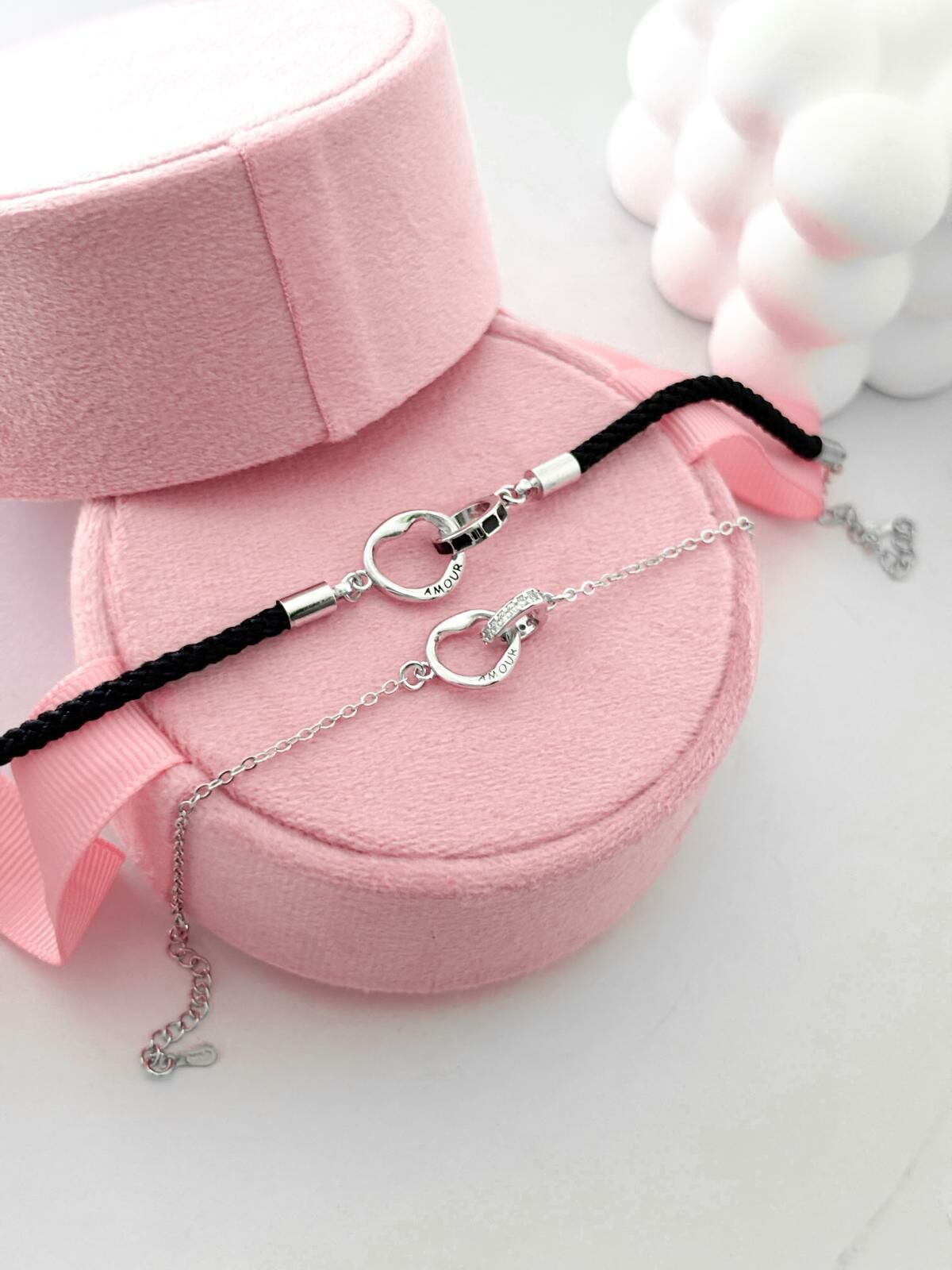 「Amour」情侶手鏈 | 鍍銀 | 免費刻字
