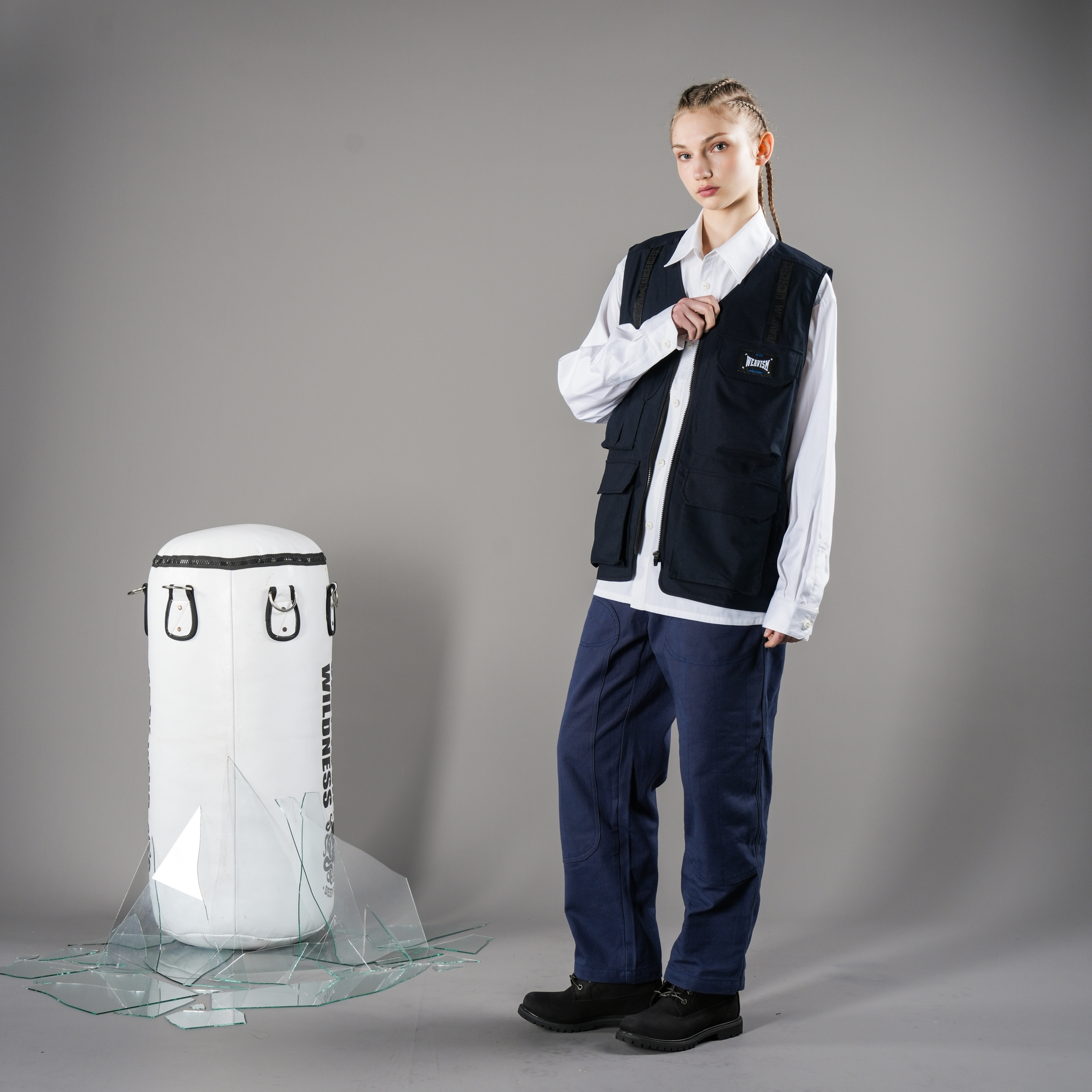 拳魂多口袋機能背心-深海藍