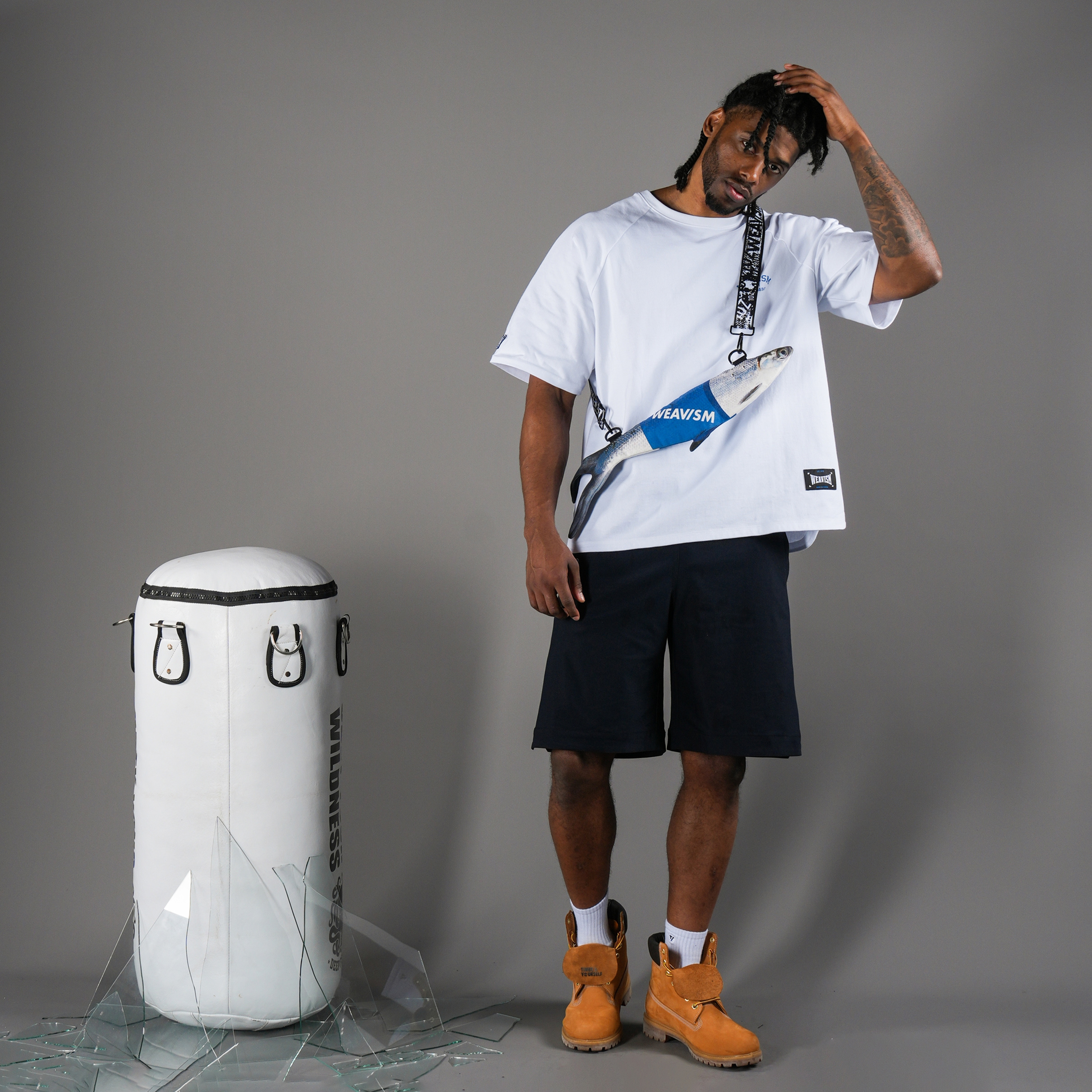 織本出擊抽繩短褲-深海藍