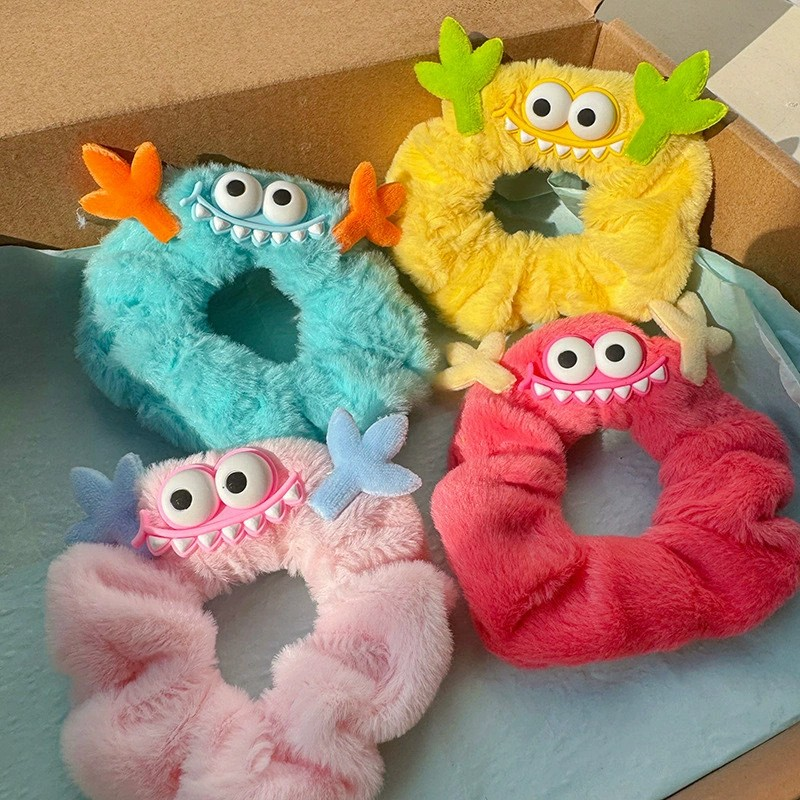 [3 FOR RM10] Ugly-Cute Wacky Grinning Monster Plush Scrunchies