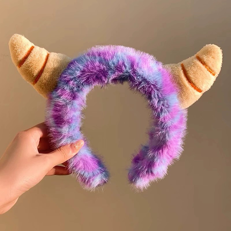 Cute Purple Horned Little Monster Plush Headband