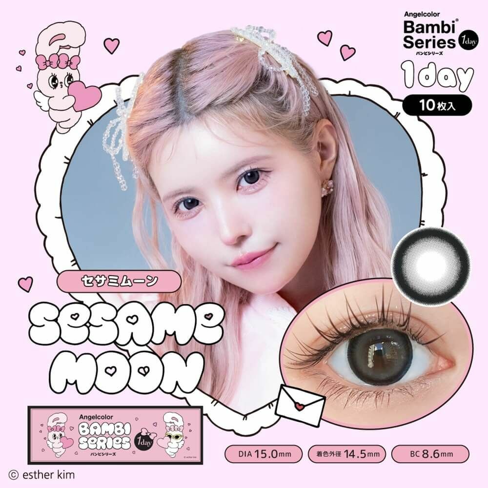 [日拋Esther Bunny package] AngelColor Bambi Series 1 Day Sesame Moon｜彩妝隱形眼鏡｜每盒10片