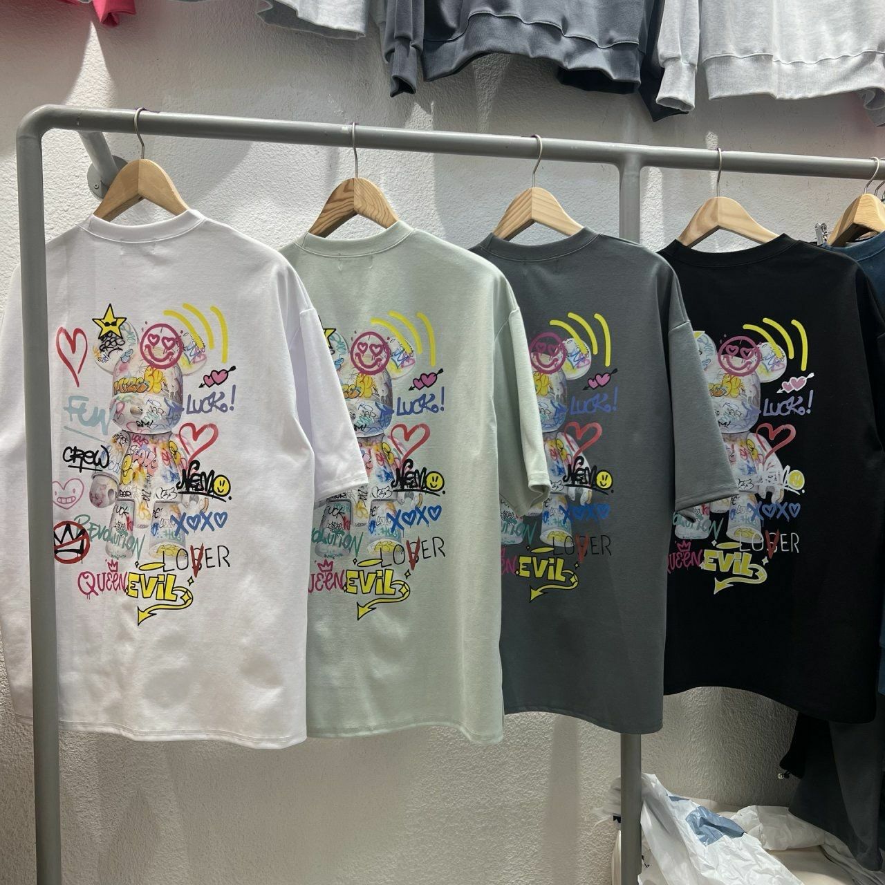 熊仔圖案英文字短袖Tee BARON-155T