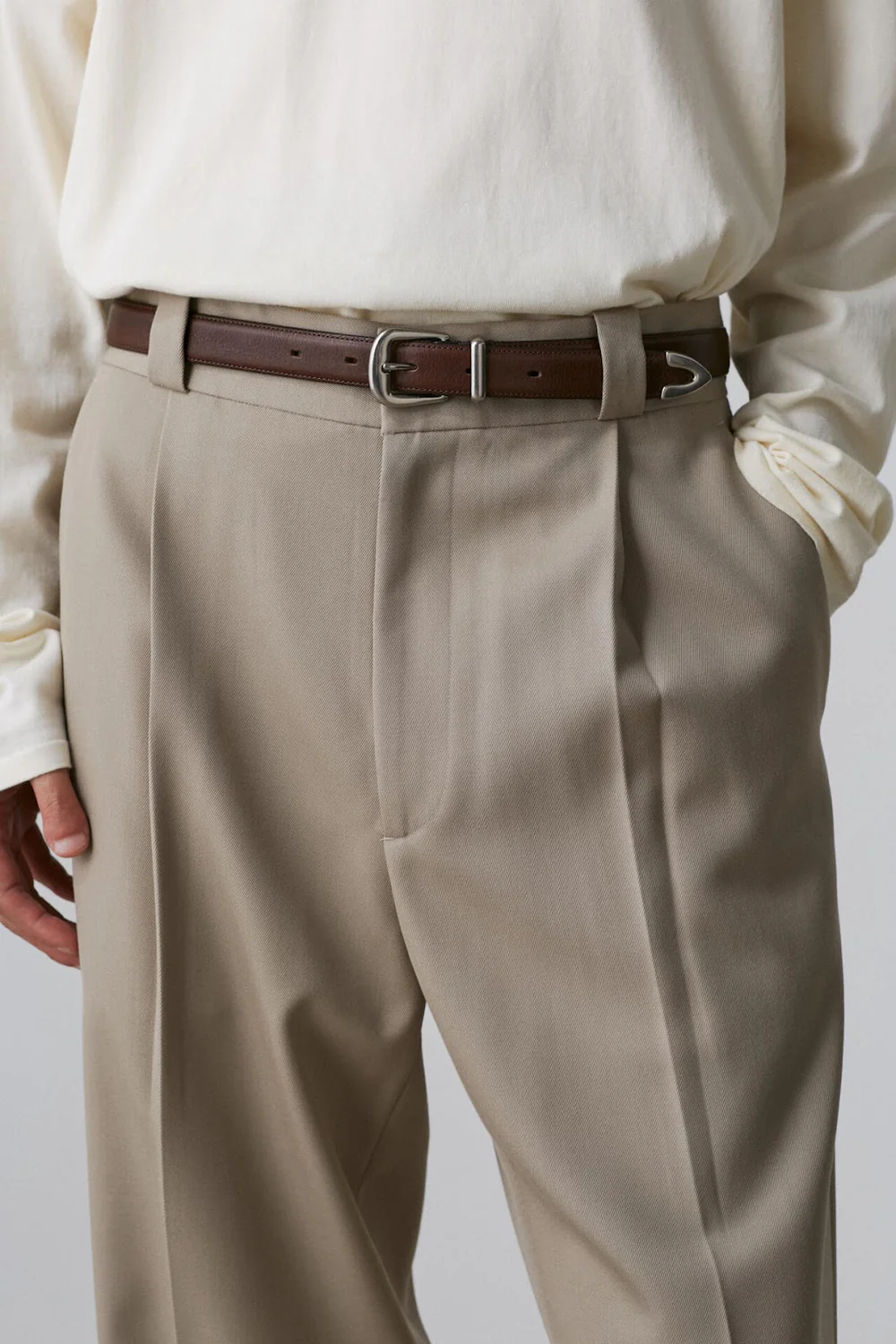 YLÈVE LEATHER WESTERN BELT - MEN