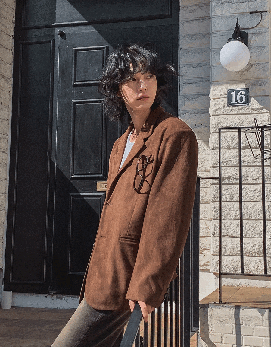 寬鬆麂皮外套