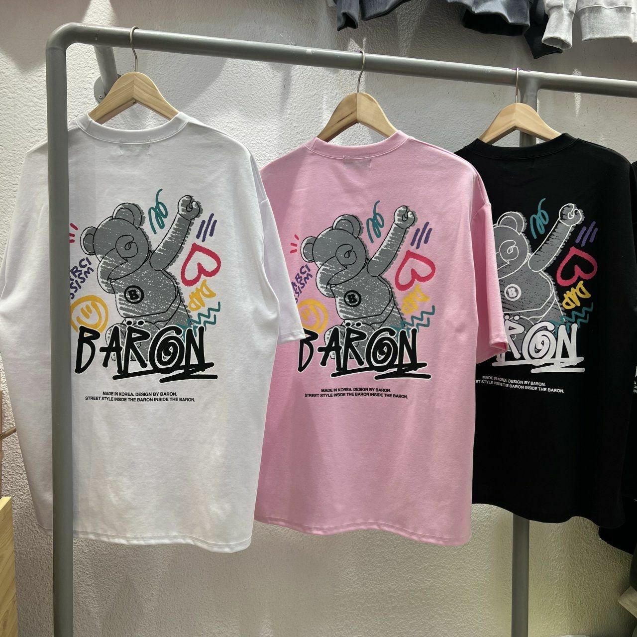 熊仔圖案英文字短袖Tee BARON-158T